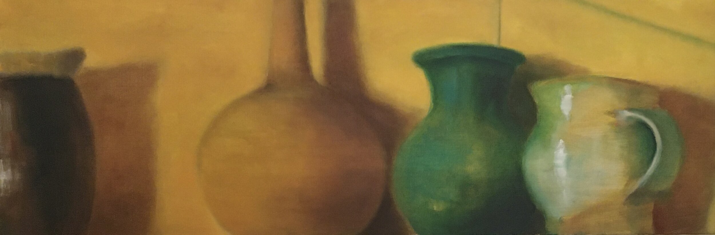 "Pregnant Pottery" | Oil on Canvas | 10x30