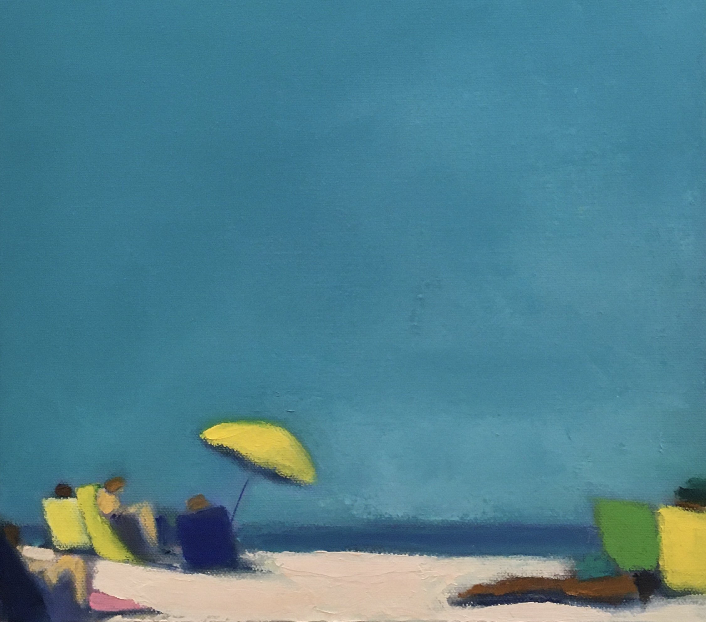 "Yellow Umbrella Day" | Oil on Canvas | 12x12