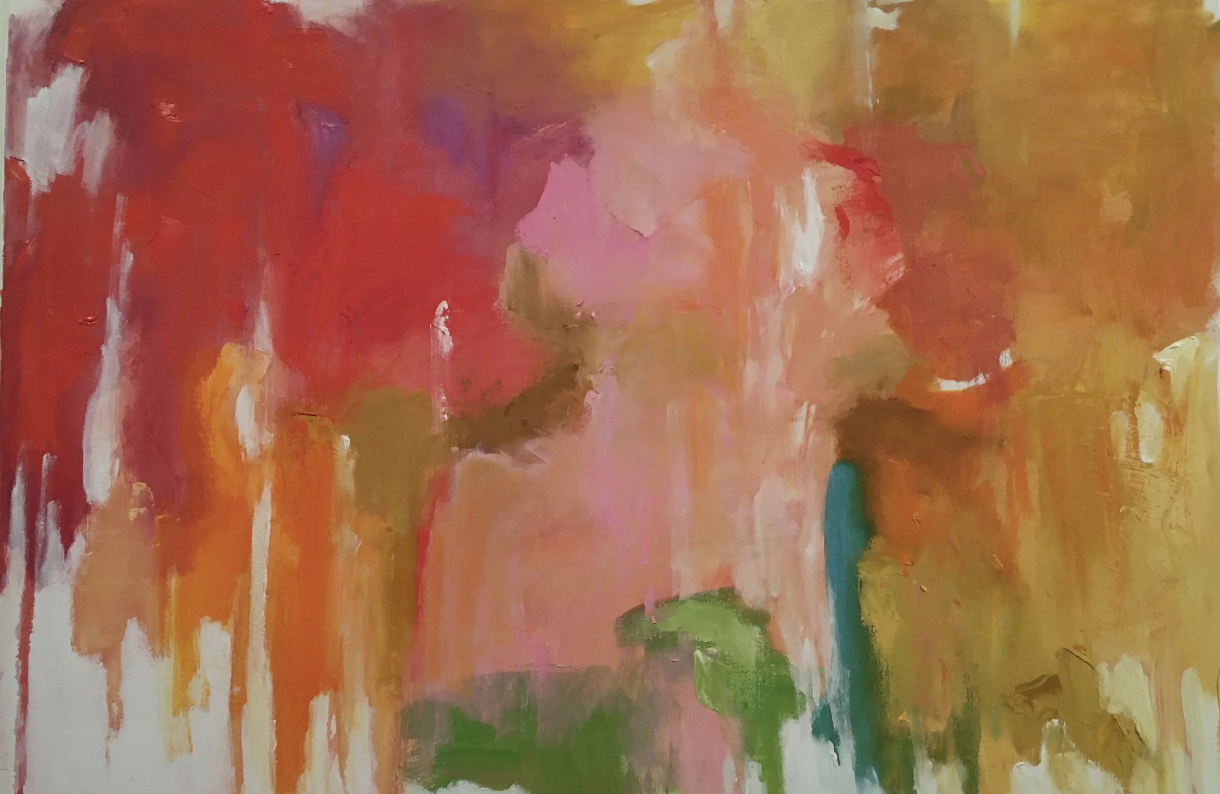 "Pink Gold Cascade" | Oil on Canvas | 24x36