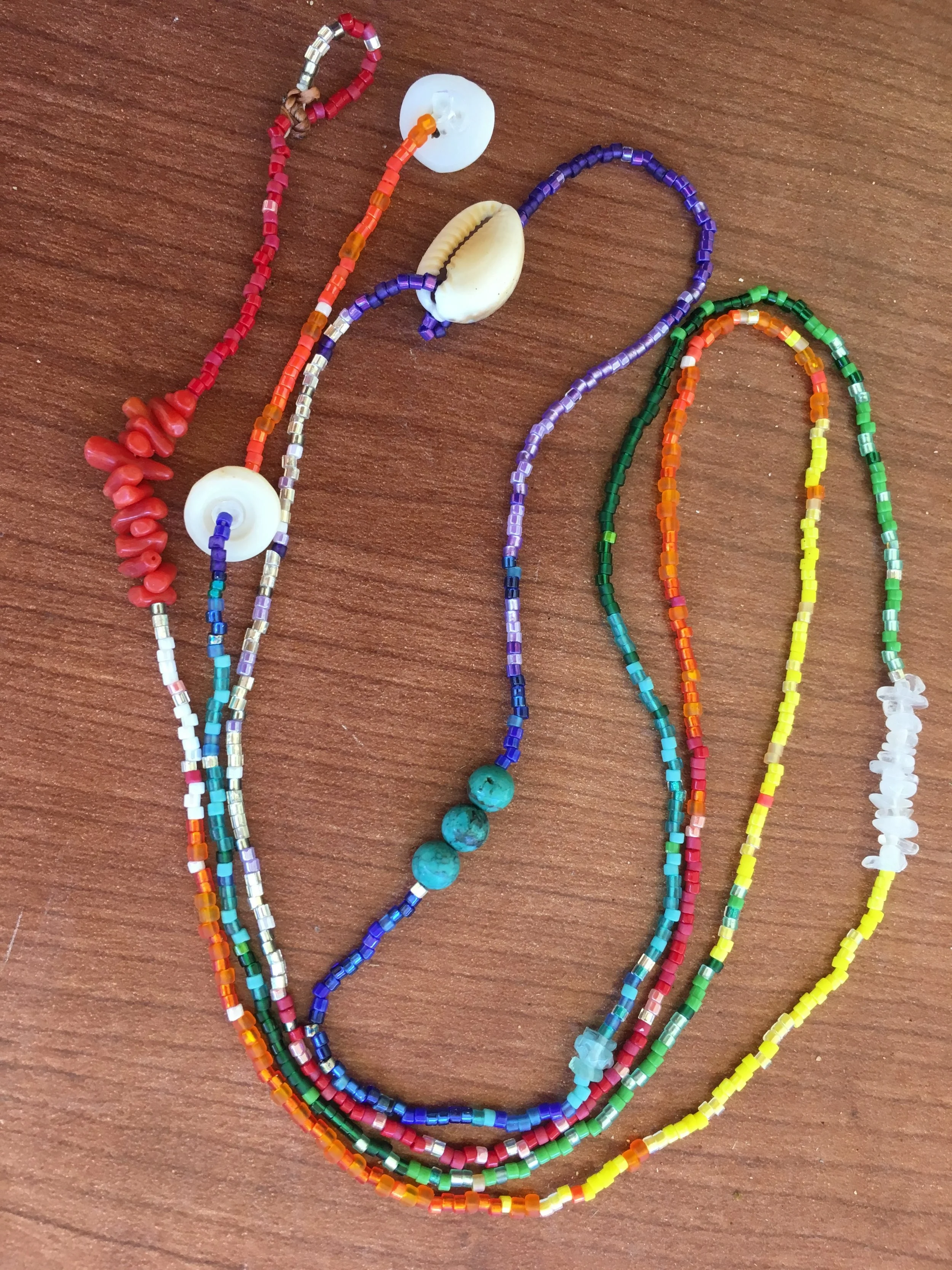 Rainbow chakra single strand necklace
