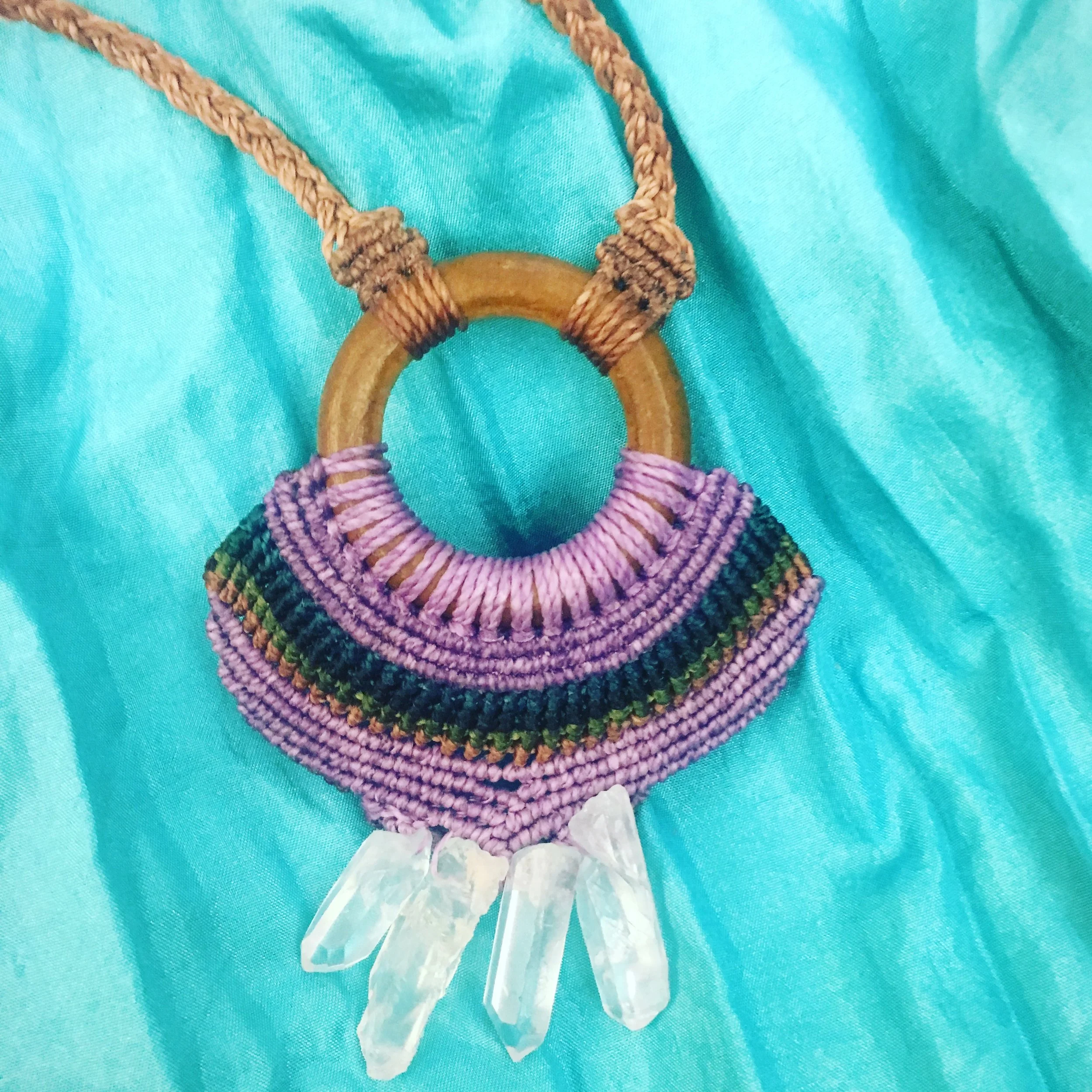 Macrame Chunky Quartz Necklace