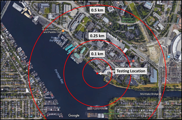 Google images view of the testing site