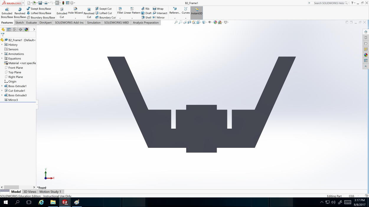 Part of the internal structure. The “arms” at the sides help hold the bottom sides in place