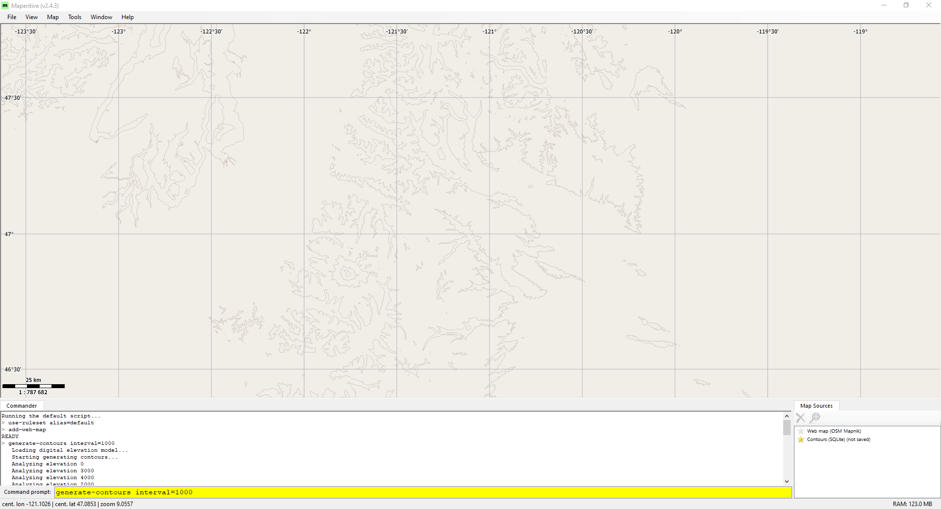  Generate the relief contours 