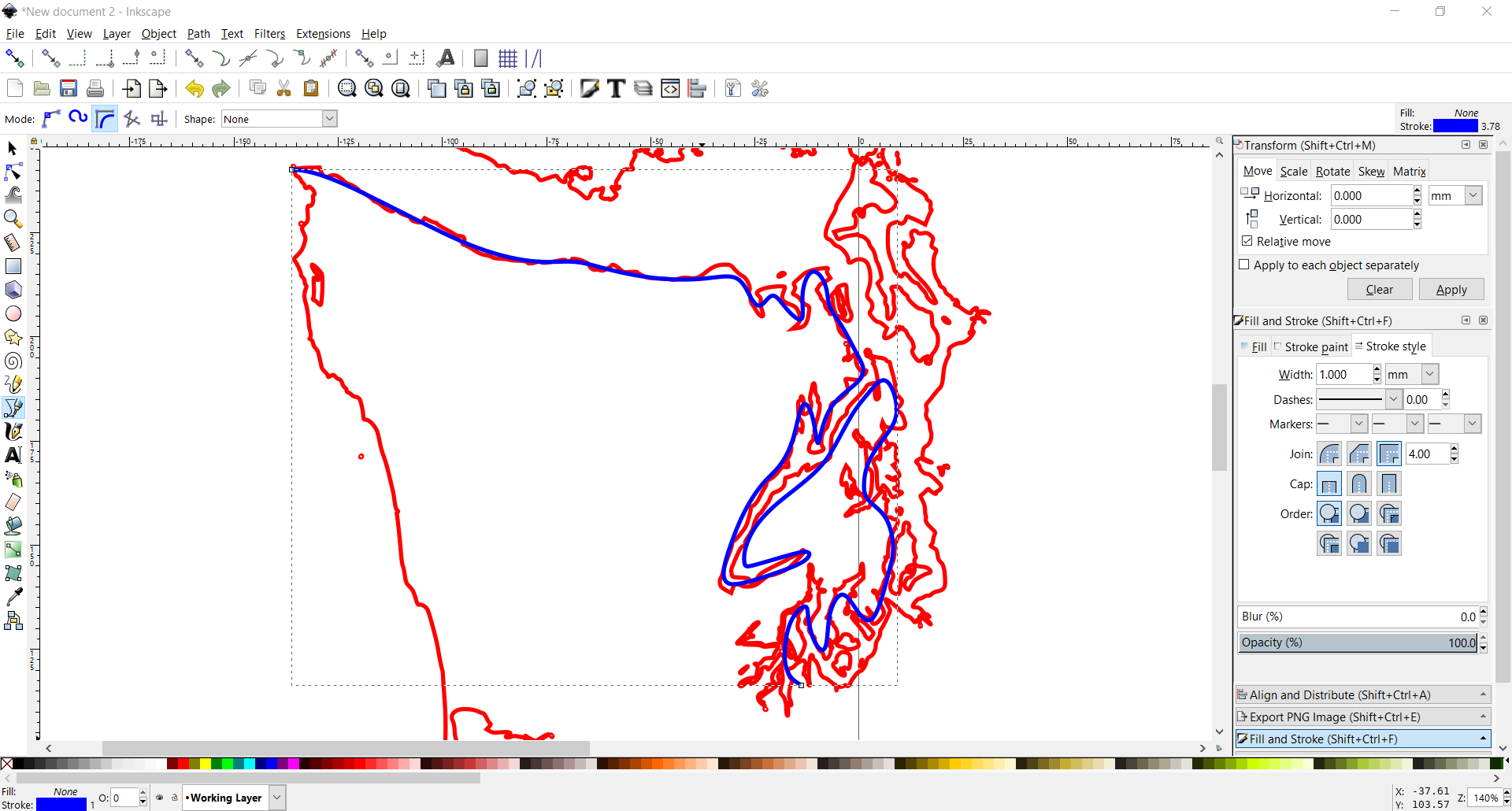  Manual tracing method for simplifying the paths 