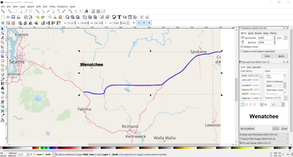  Example of manually tracing the roads 