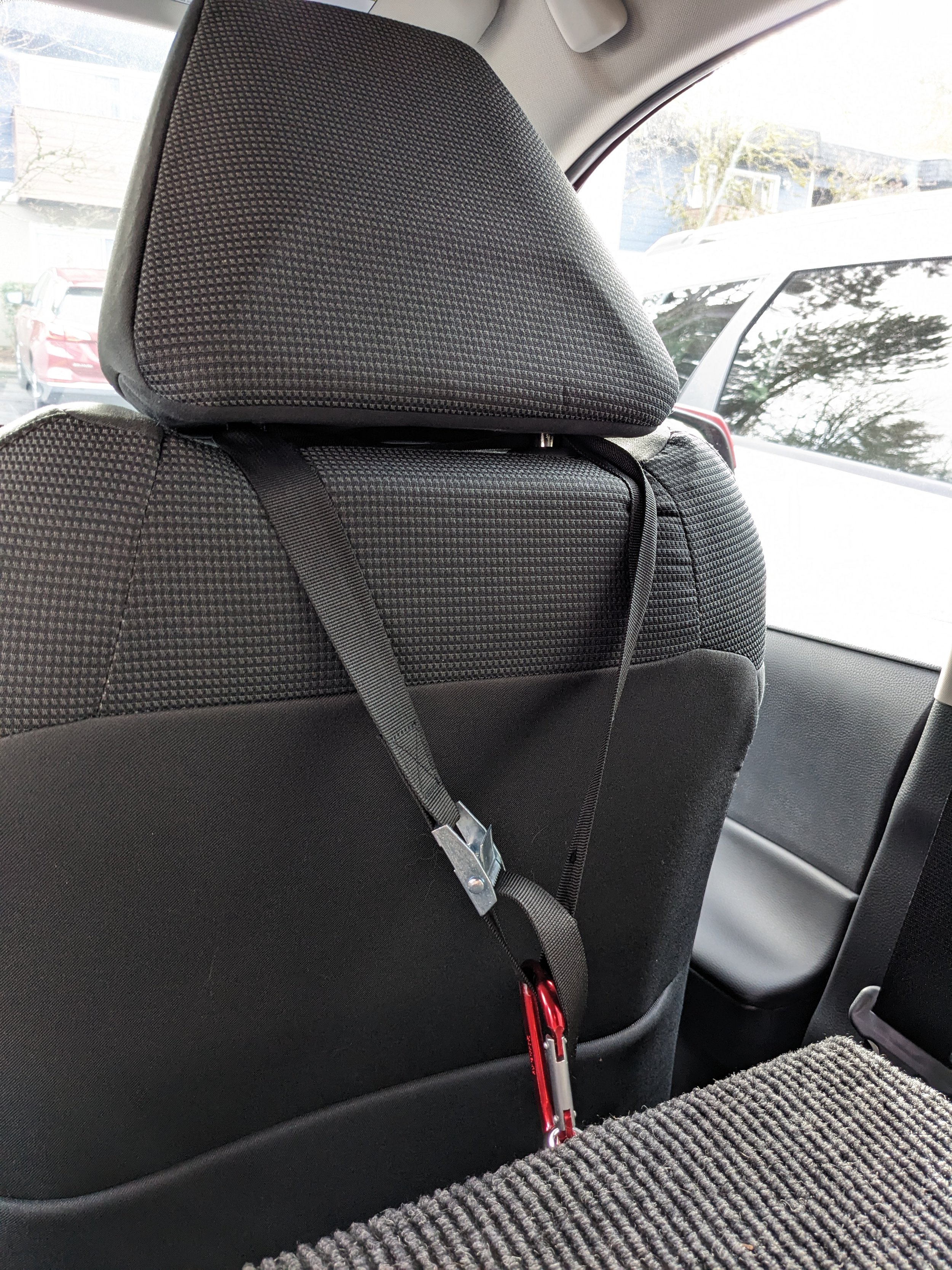    Front seat tie-down set-up   