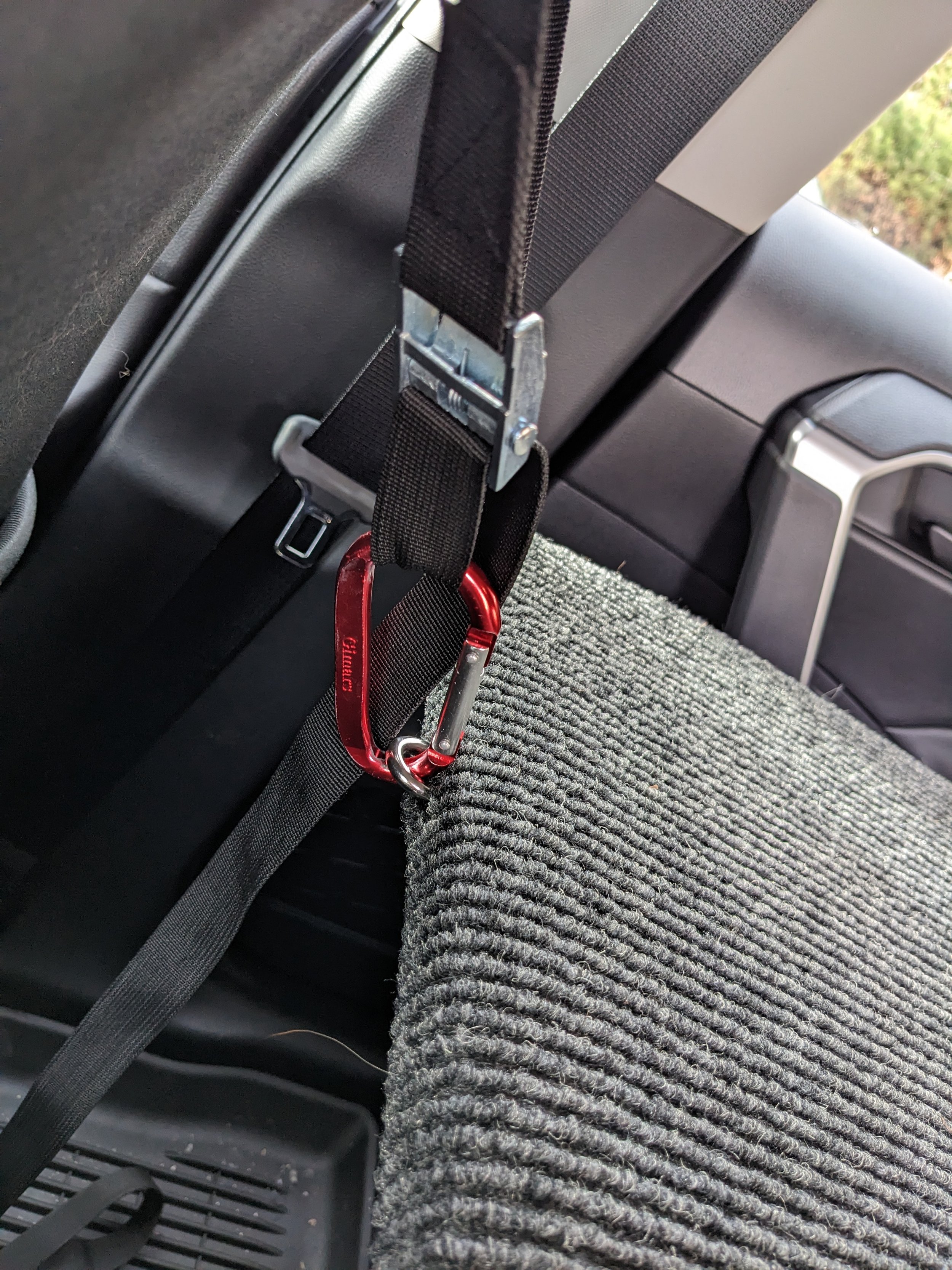    Front seat tie-down set-up   