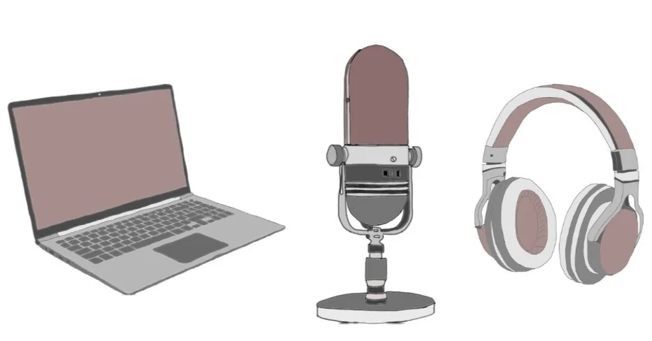 Why should you wear headphones while recording your podcast?
