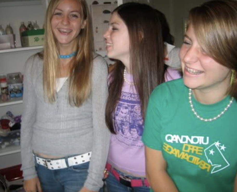 Me (left), Amber (middle), and Shannon (right) after school in 2005