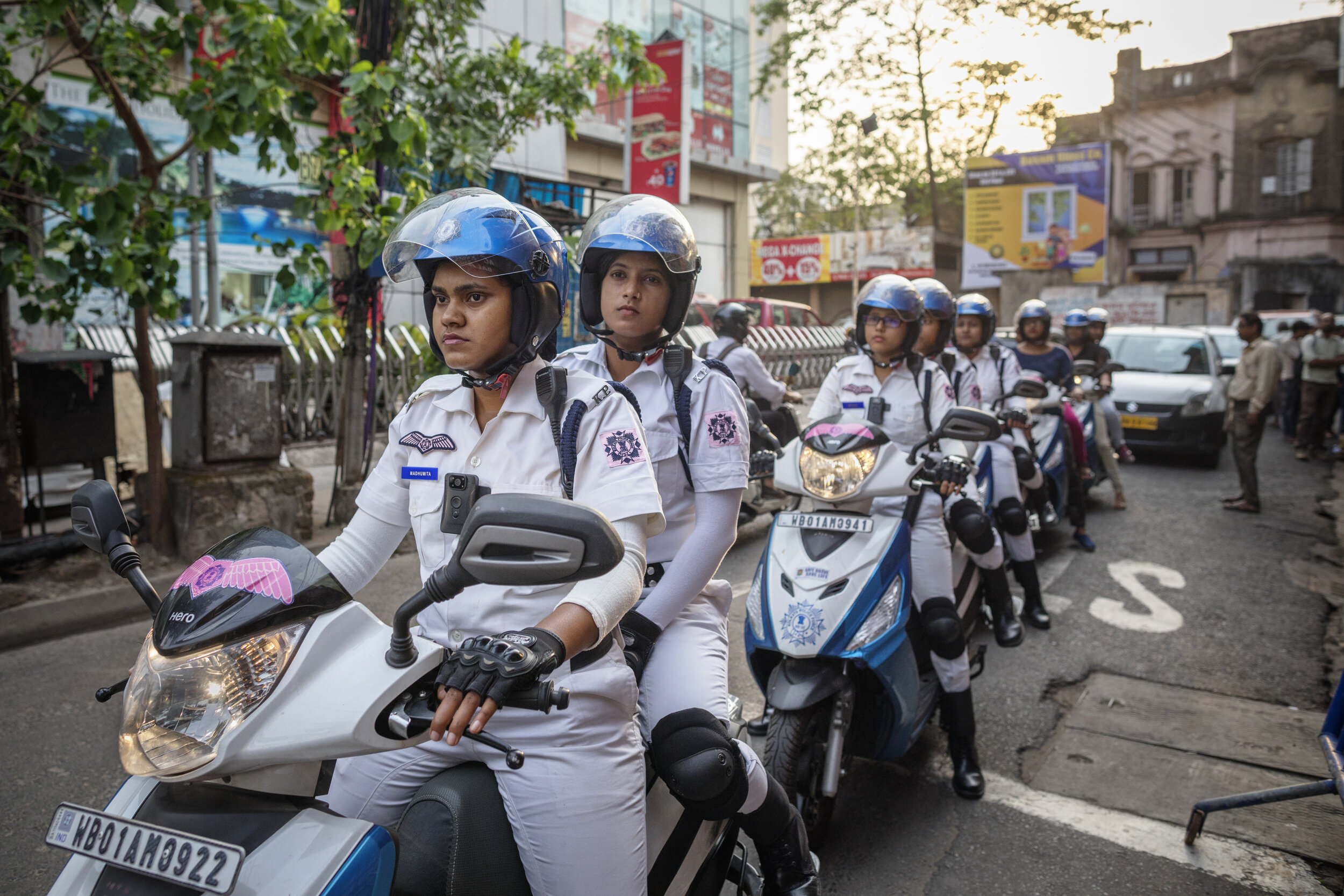  A female task force patrols the streets of Calcutta to secure women's security / India 2019 