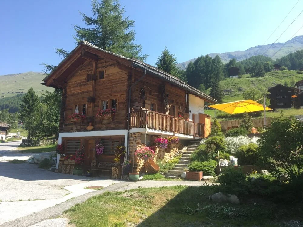 Traditional Swiss Alpine House on the Walker’s Haute Route hike