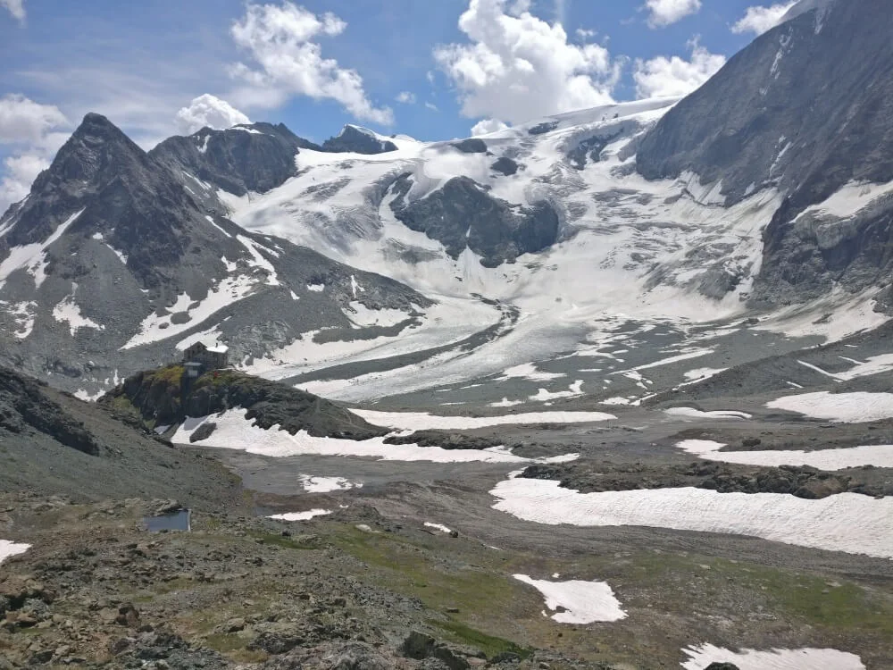 Cabane Des Dix overlooking the Cheilon Glacier on the Walker’s Haute Route