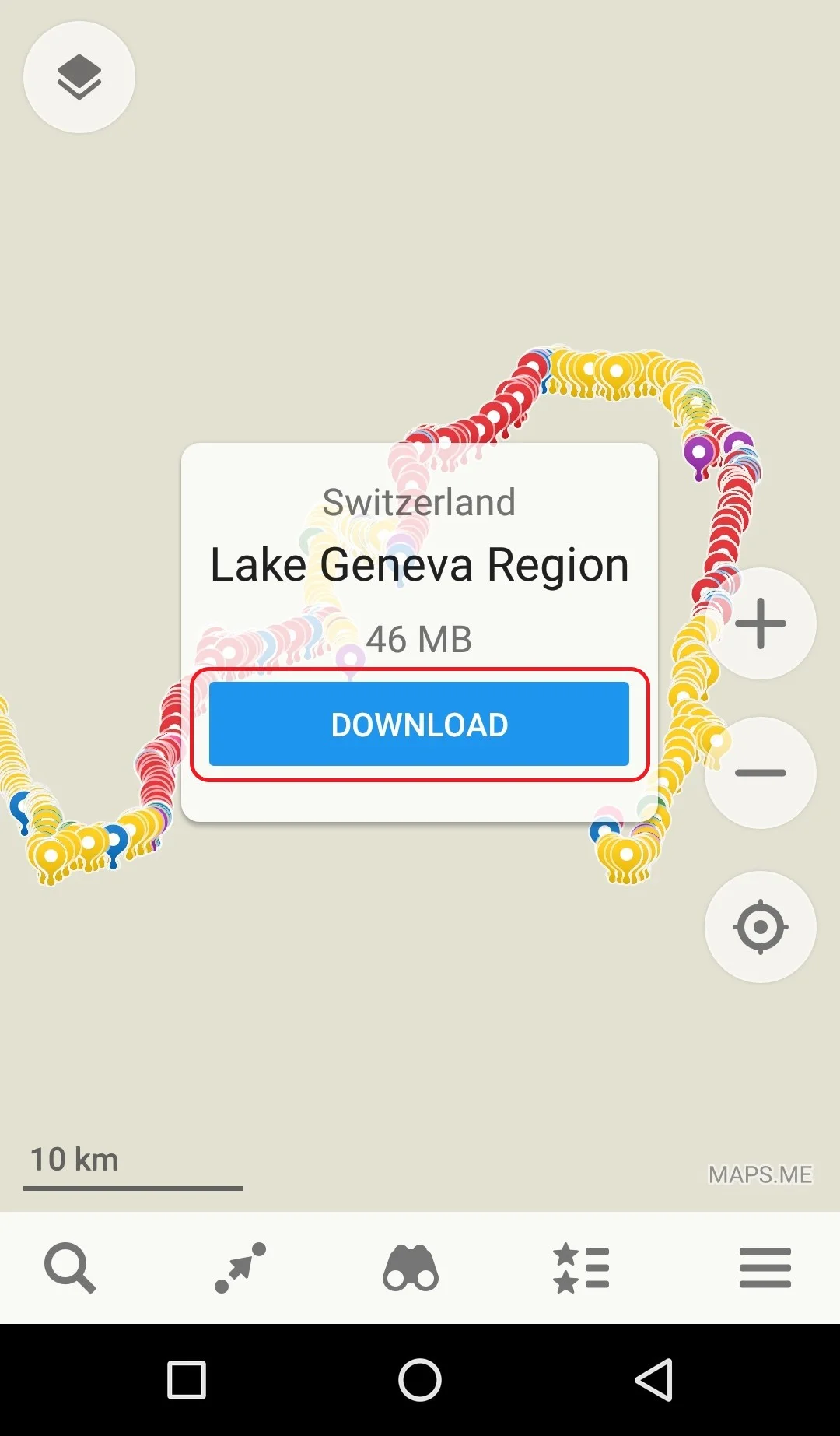 Image 17: You will be prompted to download the ‘Lake Geneva Region’ Map for the Swiss section to Zermatt