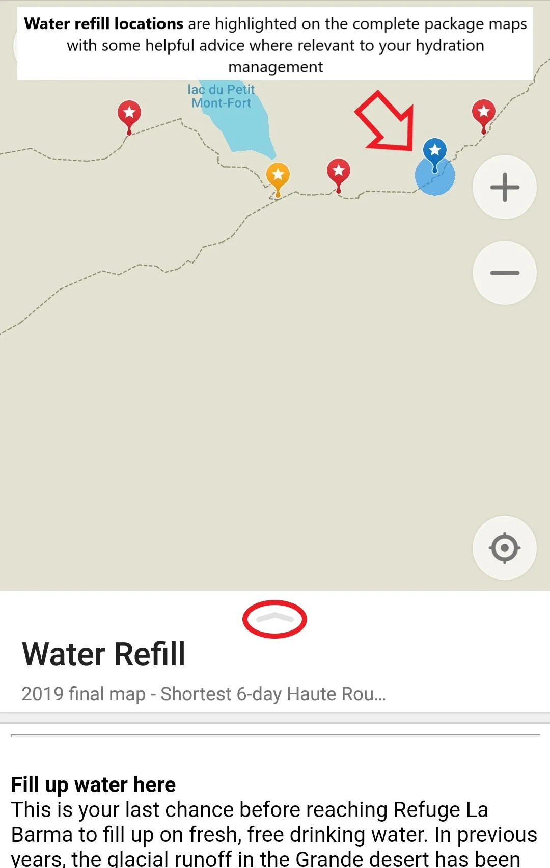 Walker’s Haute Route water refill