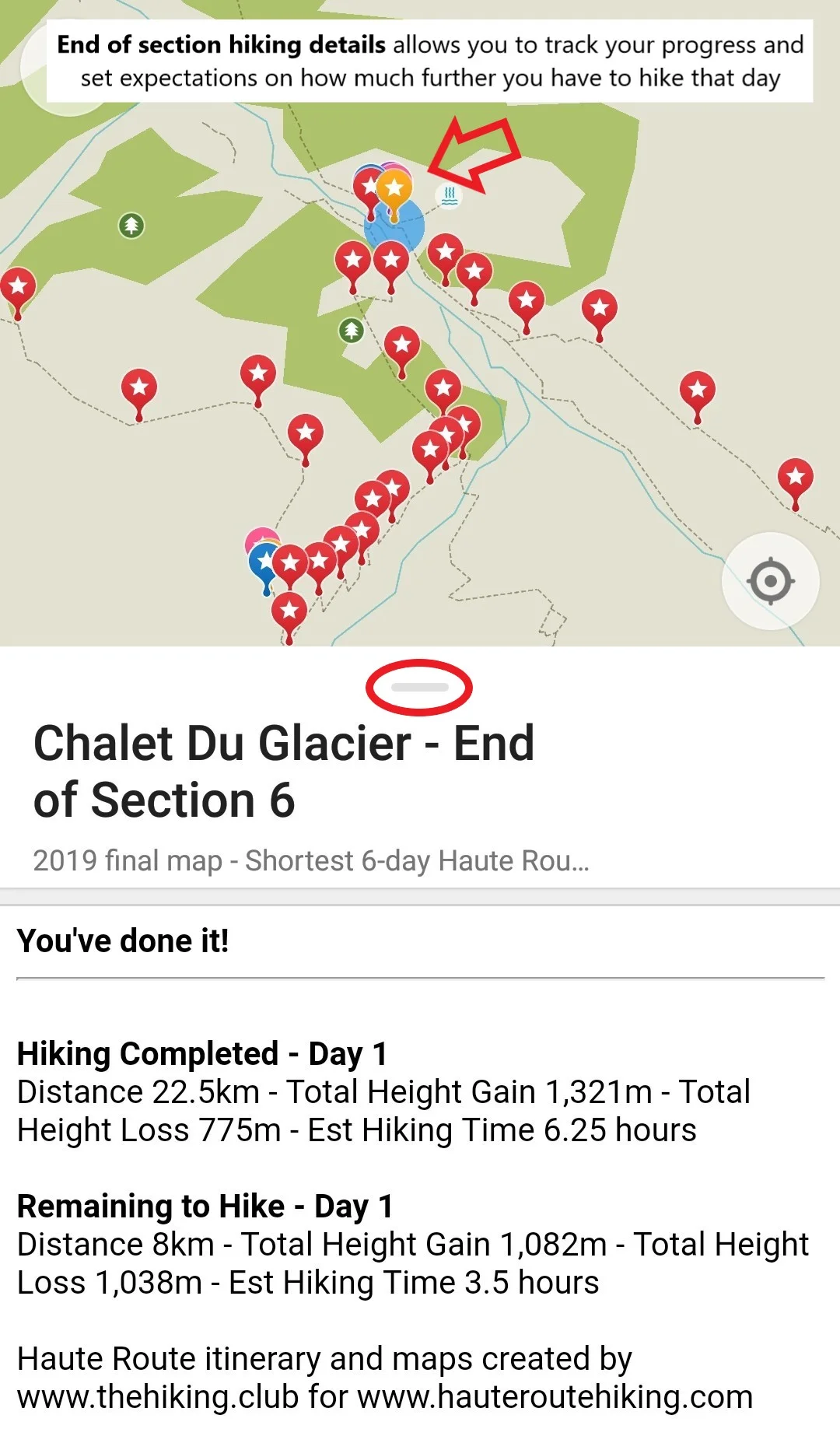 Walker’s Haute Route sections