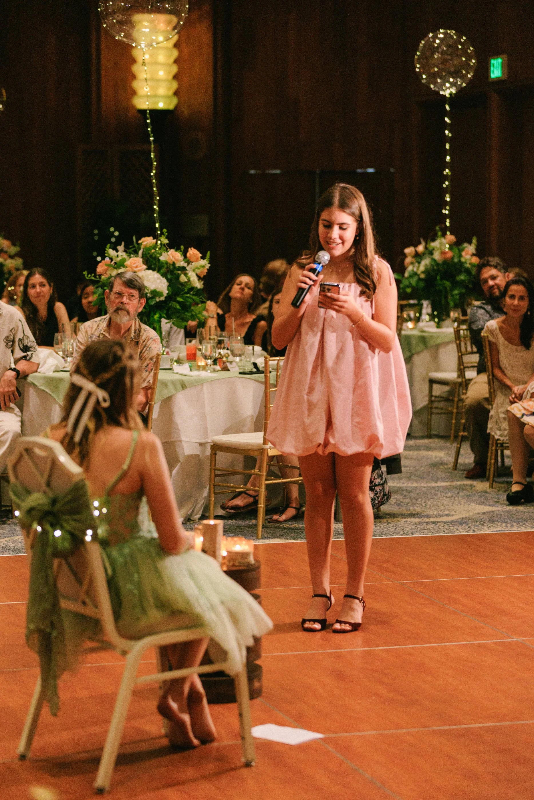 Friends celebrating a bat mitzvah at Halekulani Waikiki reception