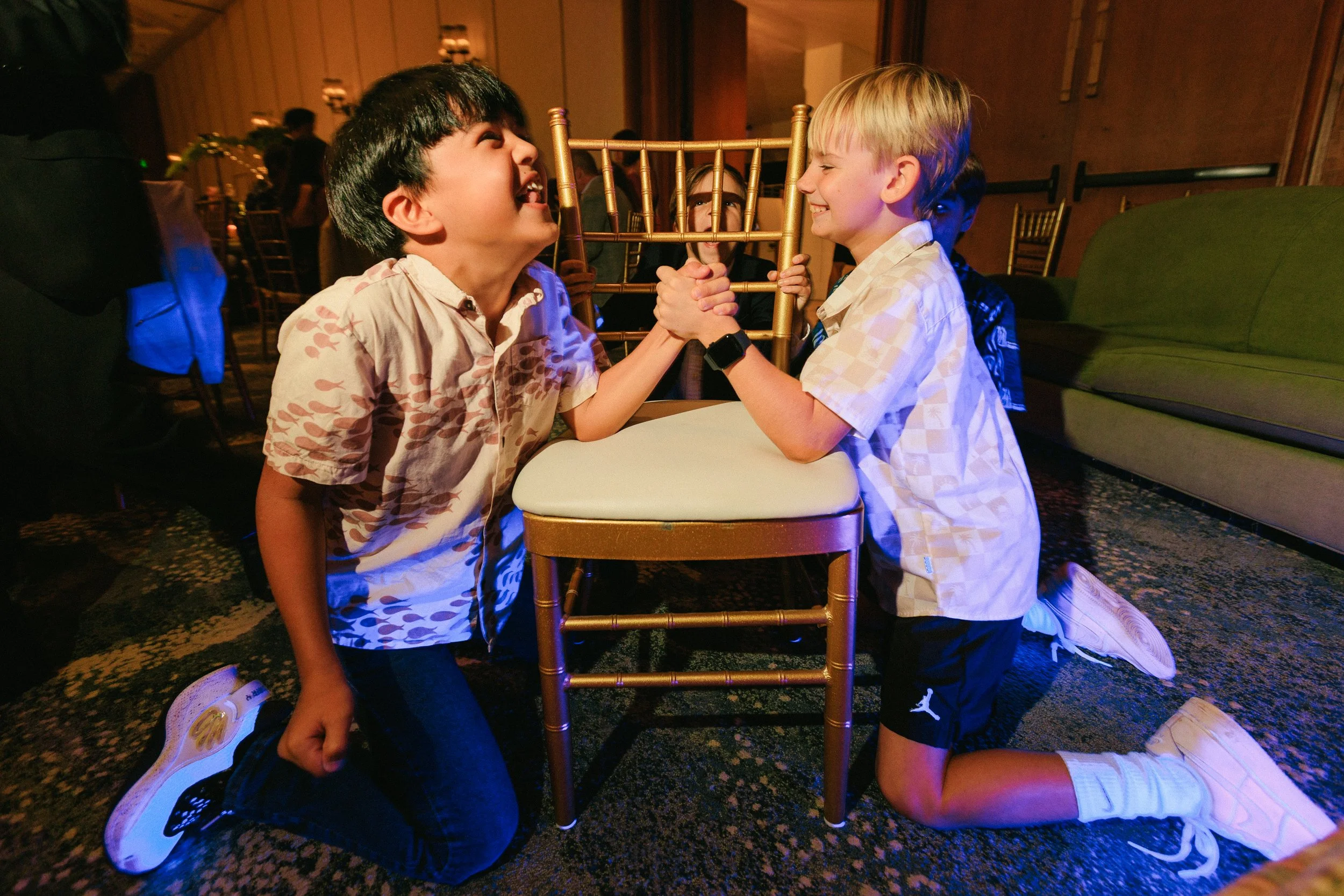 kids enjoying a bat mitzvah reception in Waikiki Honolulu