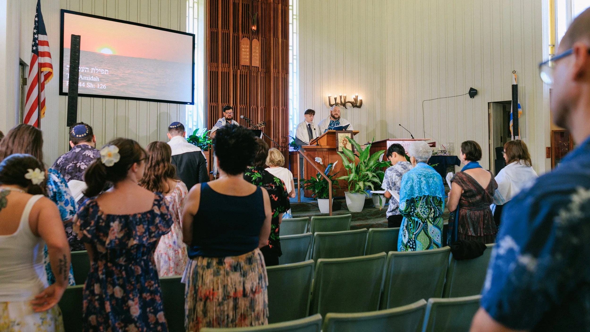 Bar mitzvah ceremony at Temple Emanu-El in Honolulu Oahu