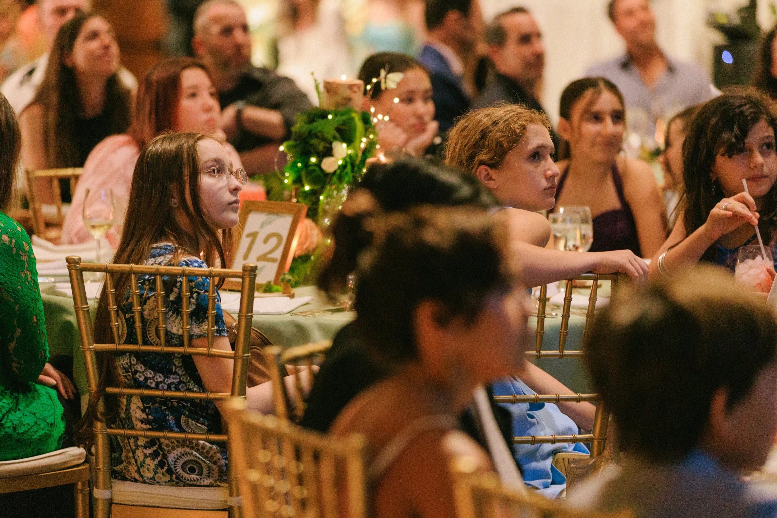 Wide view of a bat mitzvah reception at Halekulani Hotel in Waikiki