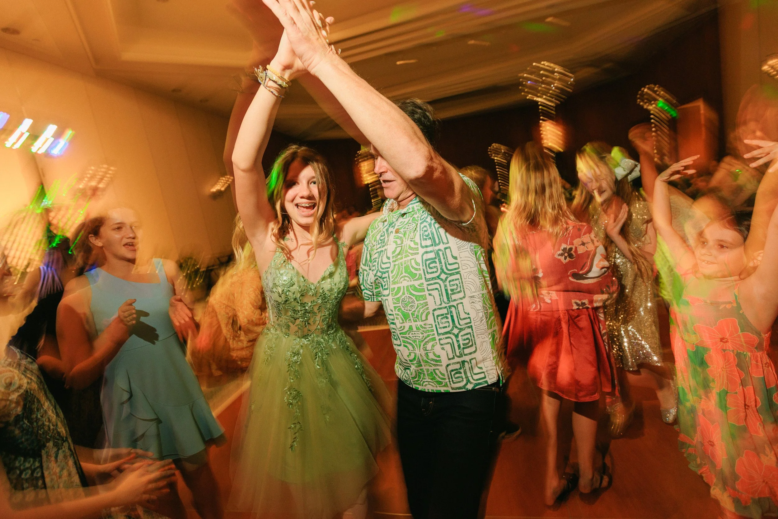 dancing during a bat mitzvah reception in Waikiki
