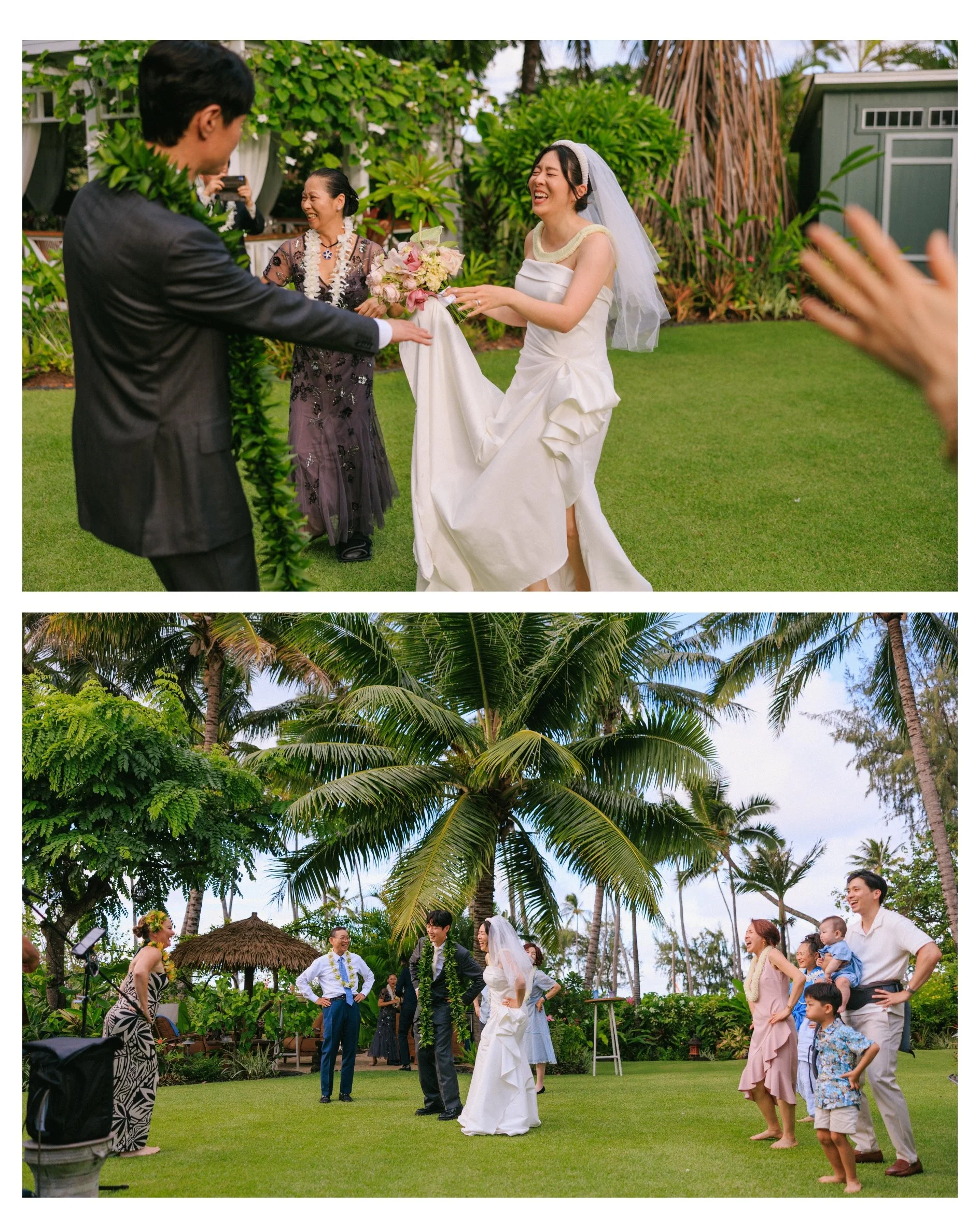 Timeless and colorful wedding photography of Tiffany and Sungho at Male'ana Gardens on Oahu