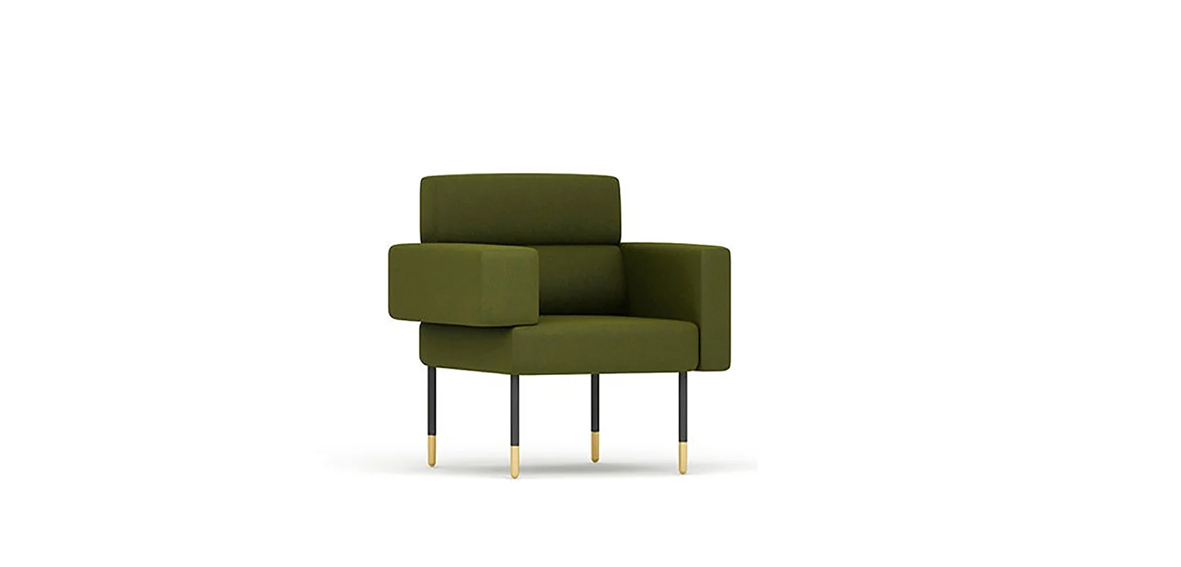 CUBE ARMCHAIR BRAND: FNJI WEB: www.fnji.com The Cube Armchair has an asymmetric structure with geometric shape, which is designed skillfully. The visually balance of Cube Armchair conveys the dynamic and interests of design. Geometrical armrests have both functional and creative feeling