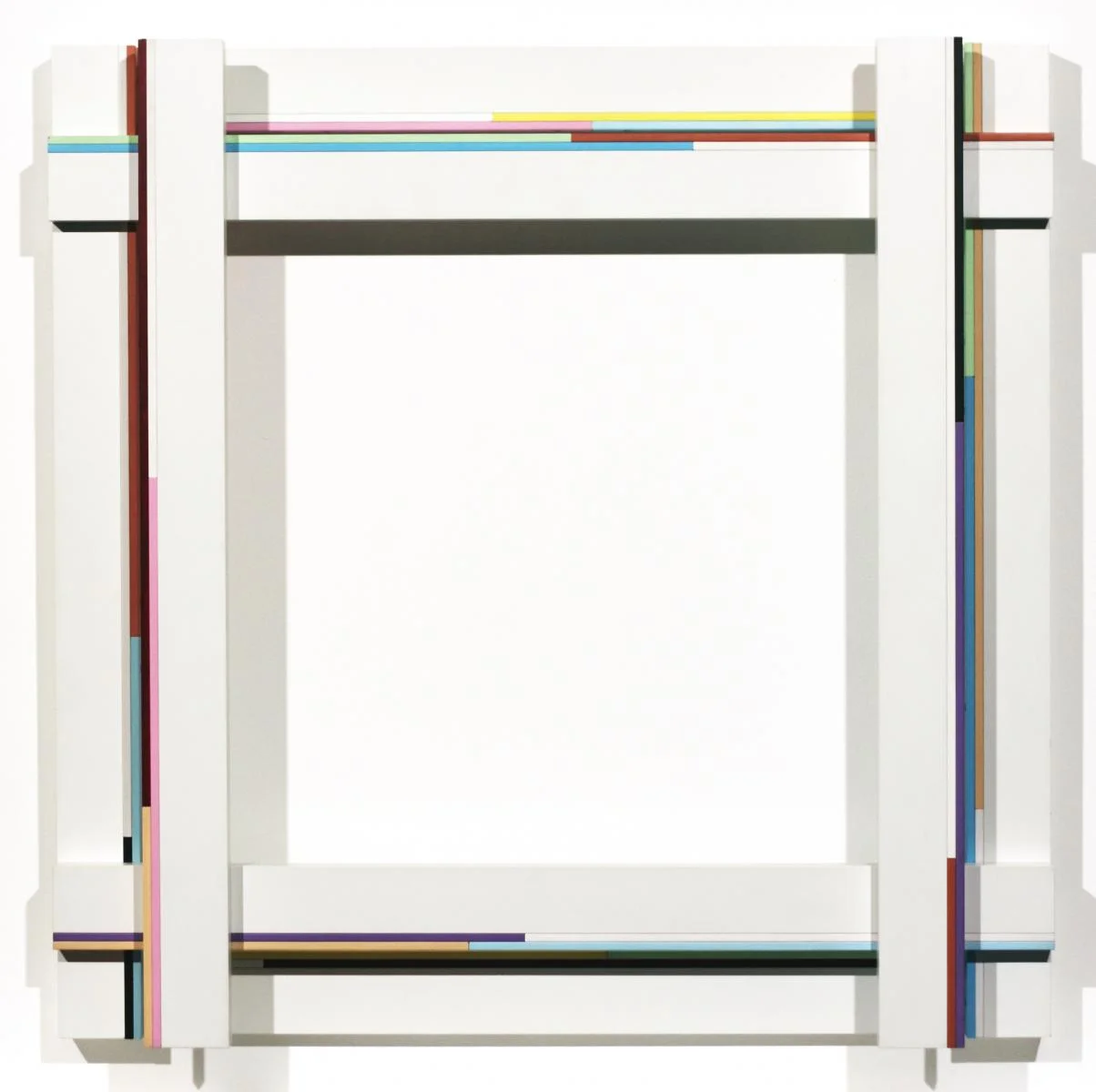Marc Vaux, SQ 15 , 1988, Cellulose and acrylic on aluminum and wood, 75x72x10 cms (29 1/2 x 29 1/2 x 4 ins)