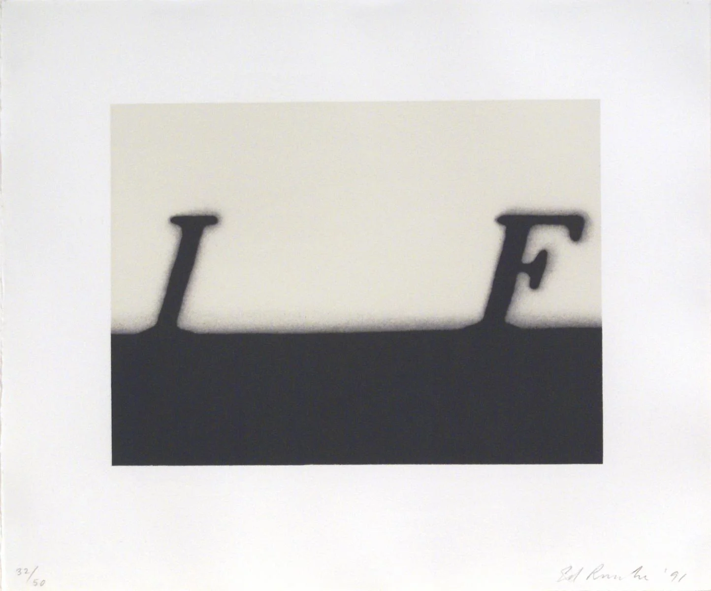 Ed Ruscha, If , 1991, Lithograph on white Rives BFK paper, 38.1 x 45.7 cms (15 x 18 ins)