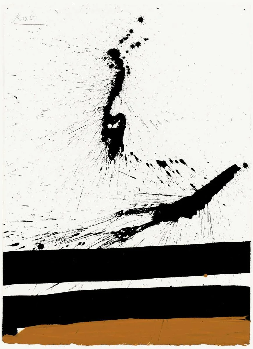Robert Motherwell, Beside the Sea No. 45, 1967, Acrylic and ink on paper, 76.8 x 55.2 cms (30 1/4 x 21 3/4 ins)