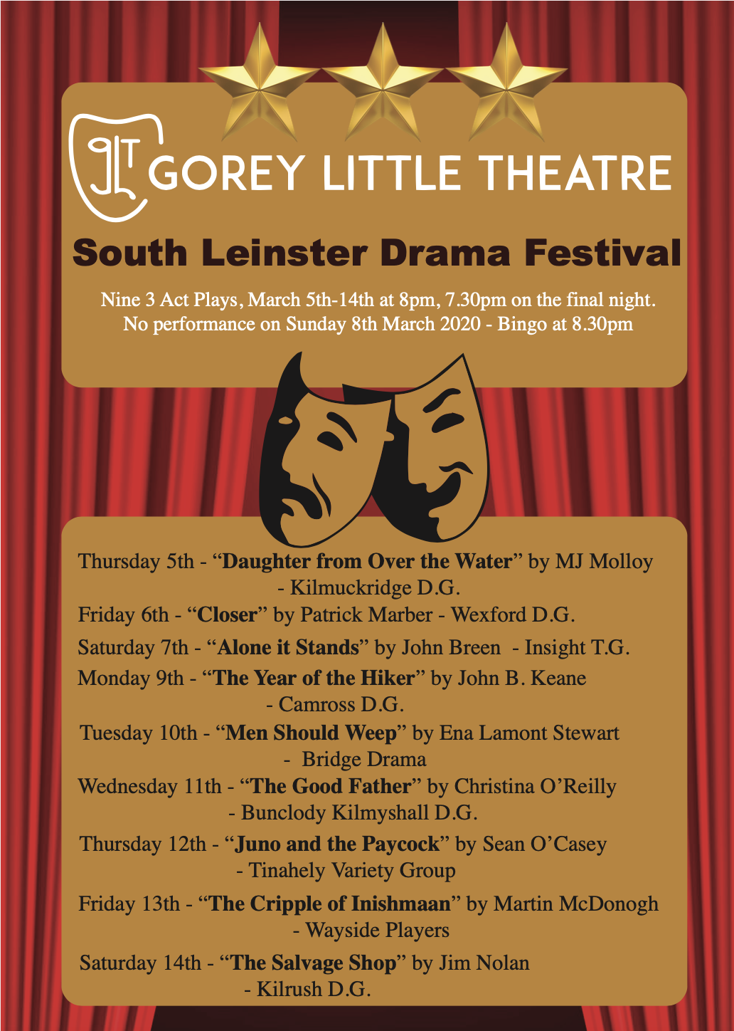 South Leinster 3 Act Drama Festival