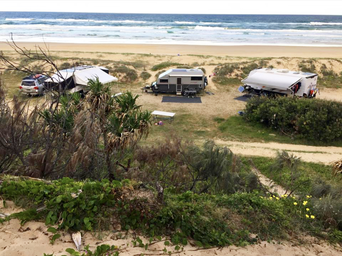 One of our previous campsites at Cathedral Beach, Fraser Island.