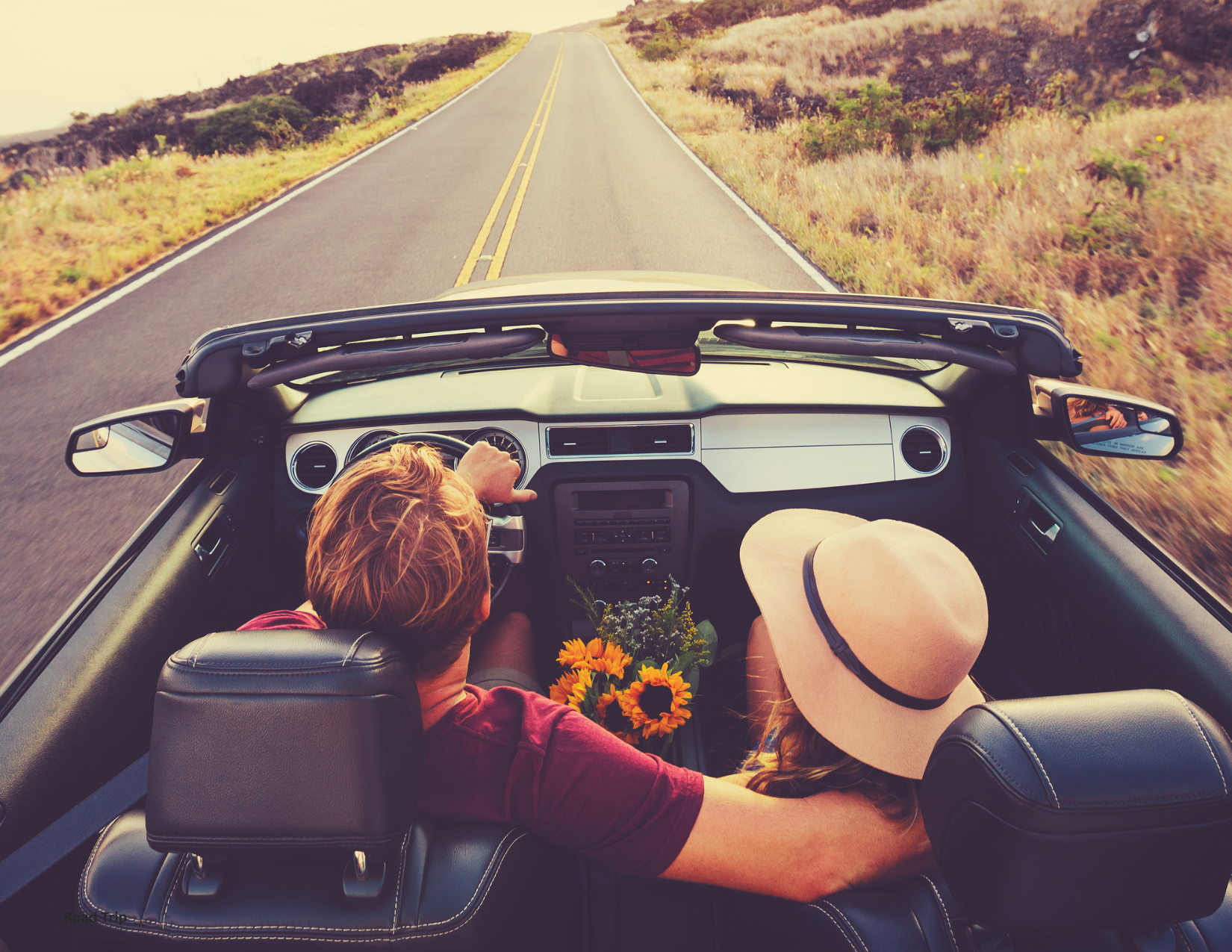 Engaged Couples Driving To A Wedding Venue in Pearland Texas