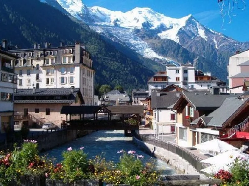 Chamonix with Mt. Blanc in the background