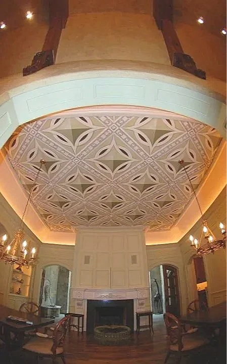 This is a studio project.  The panels were created in house and seamlessly installed on the ceiling. 