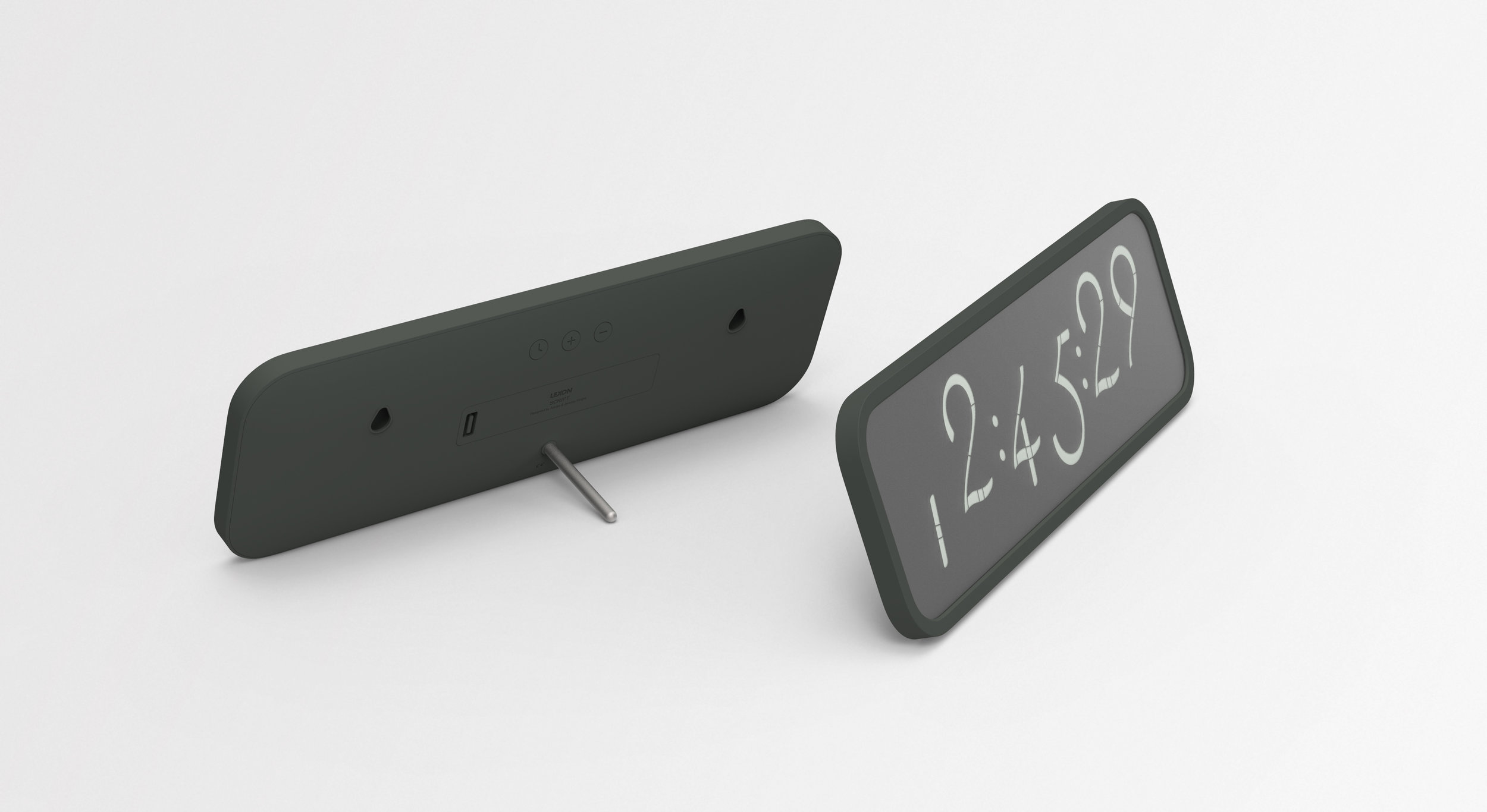 Script clock - designed by DesignWright for Lexon