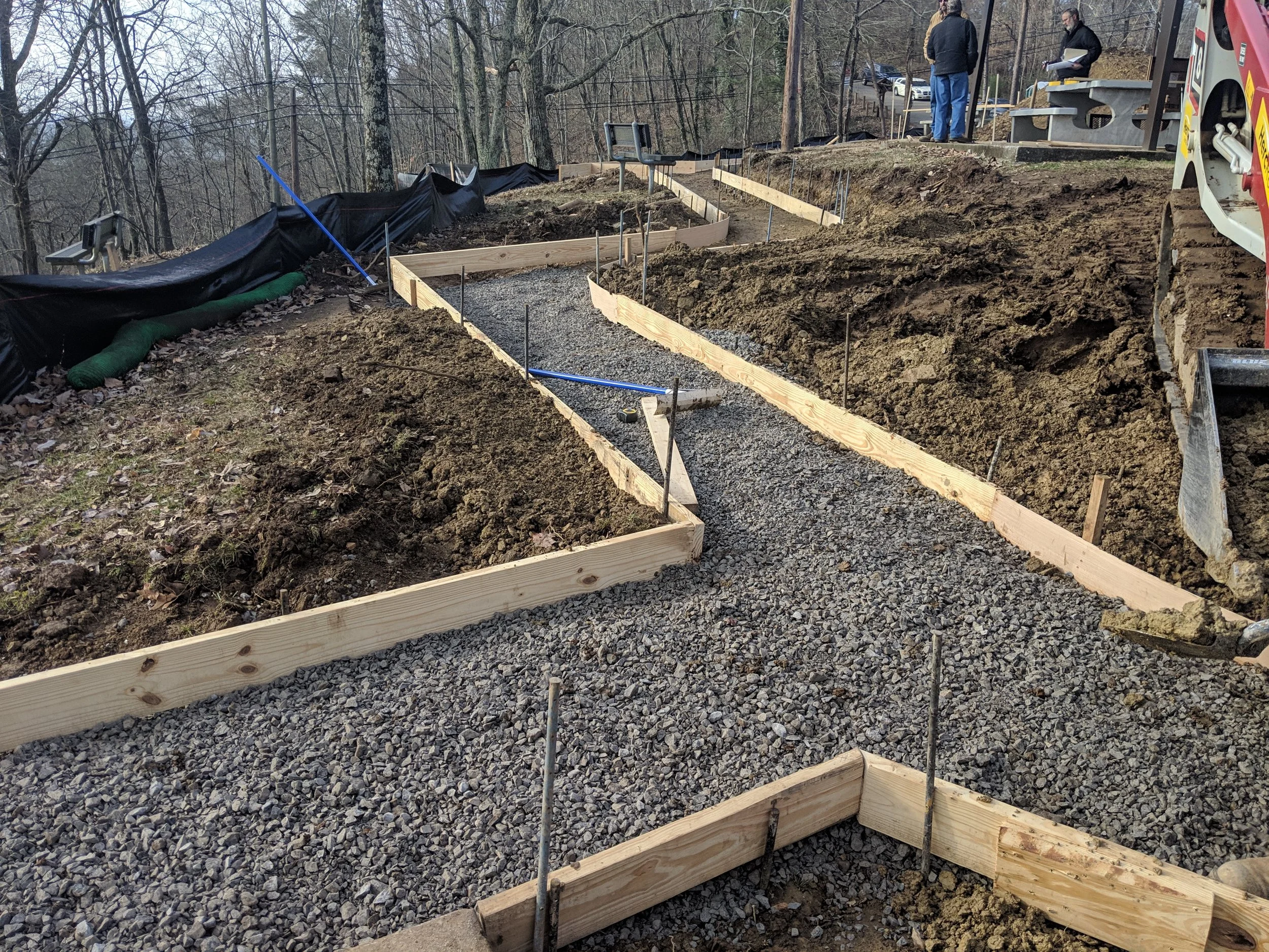 Forms and Gravel Bedding for the New Sidewalk - 1/3/19