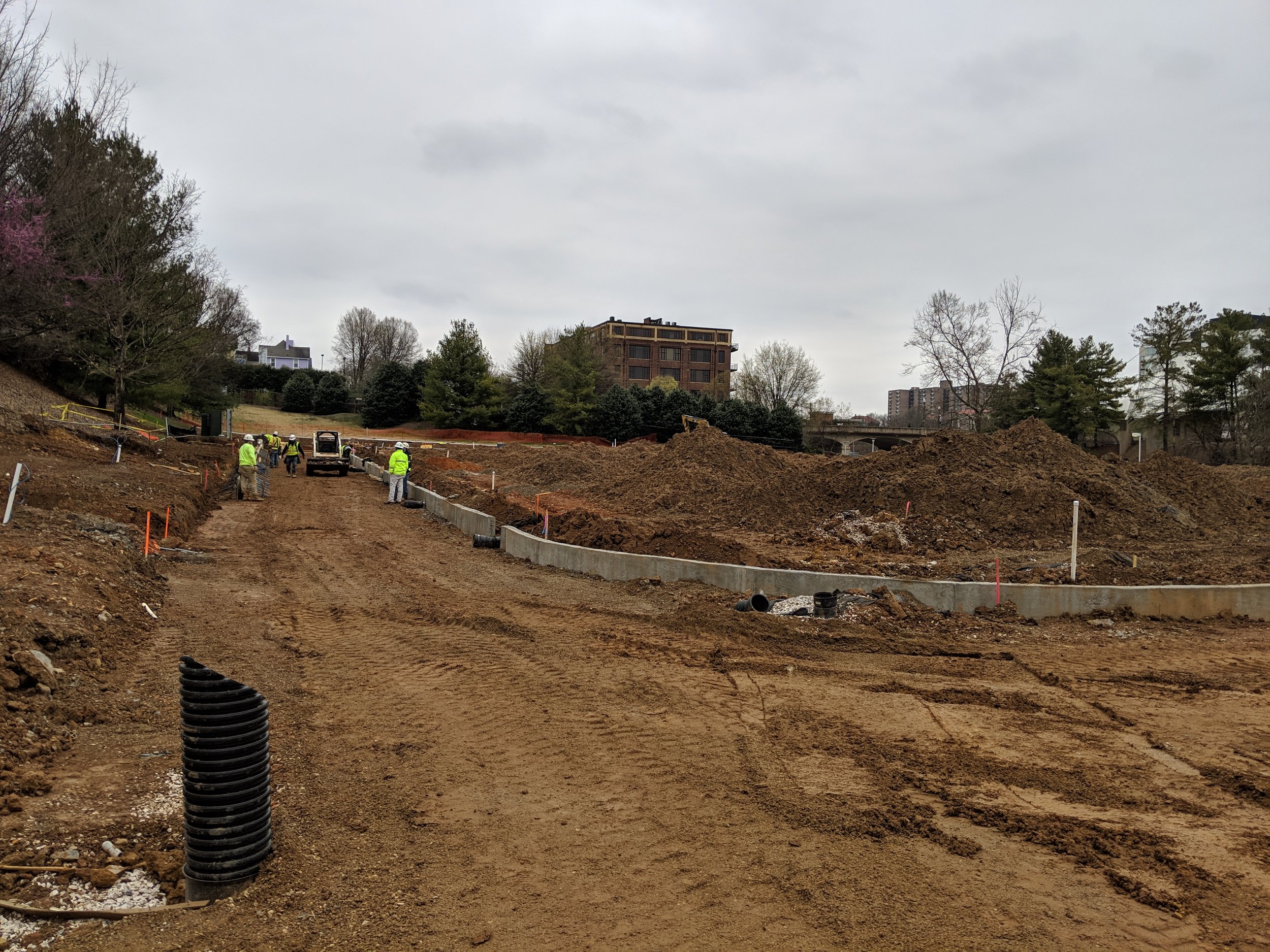 75% of the interior concrete border for the permeable paver system is complete.