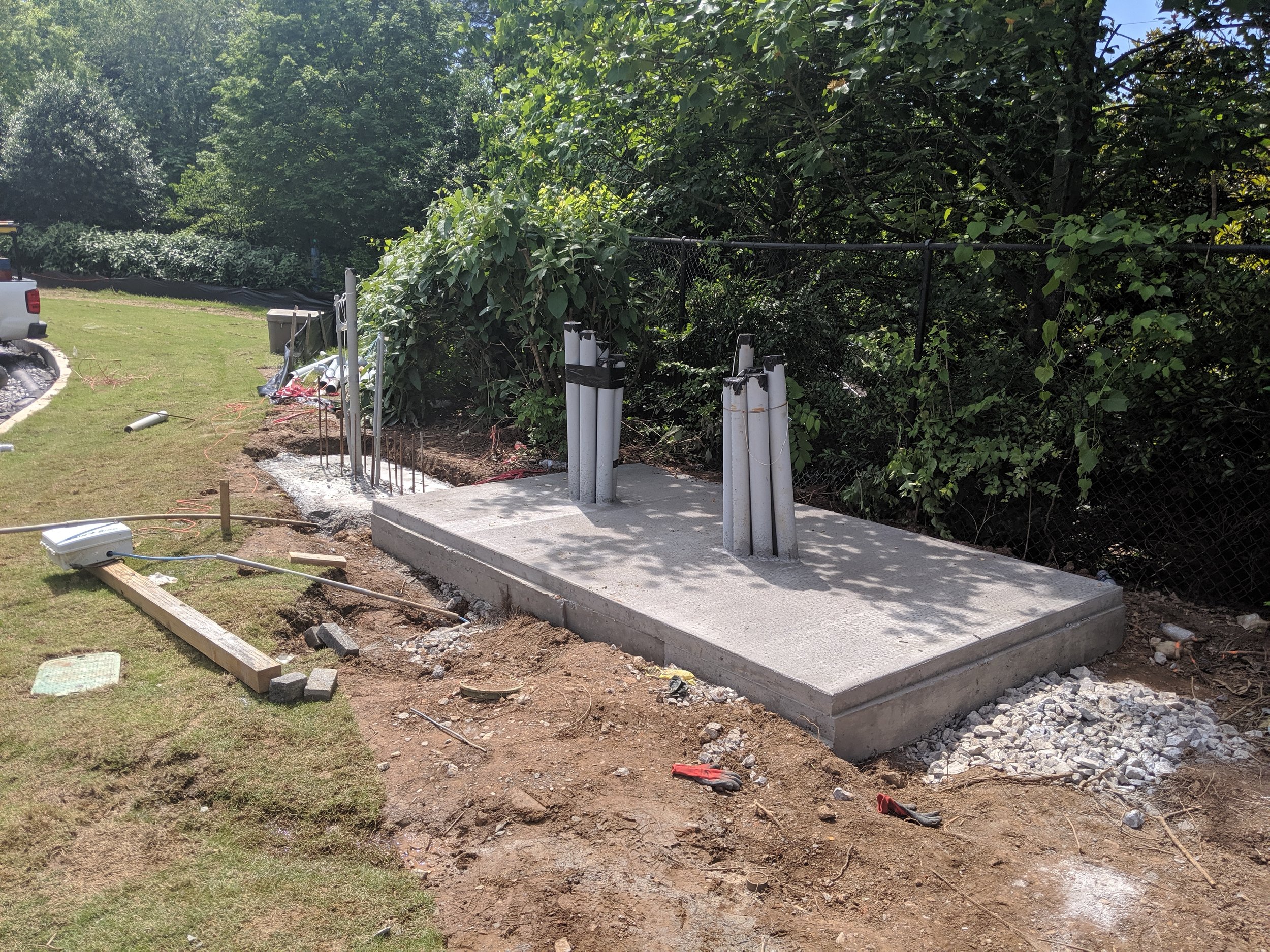 Electrical rough-in for the main switchboard that will connect all of the event power stations to the transformer.