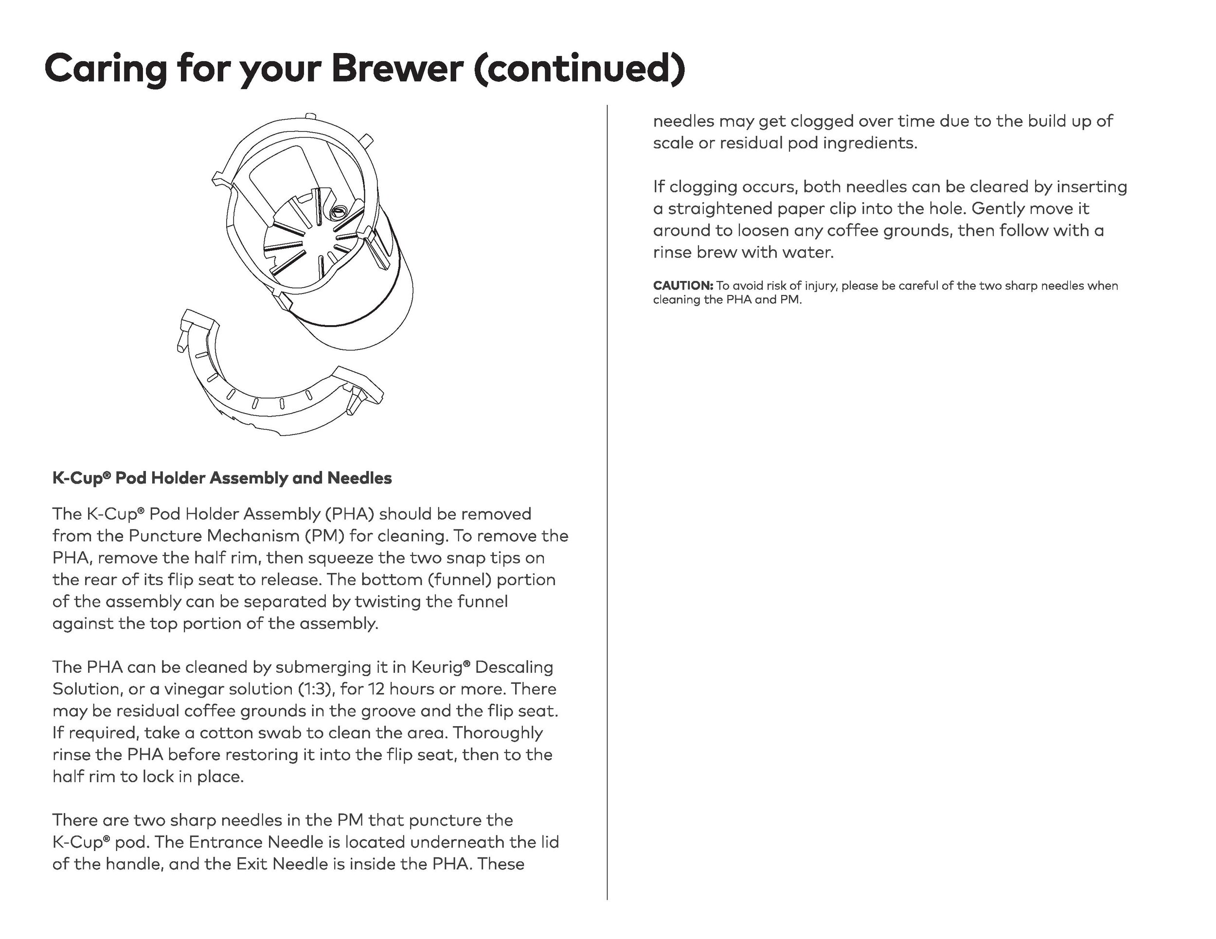 Caring for your Brewer (continued)