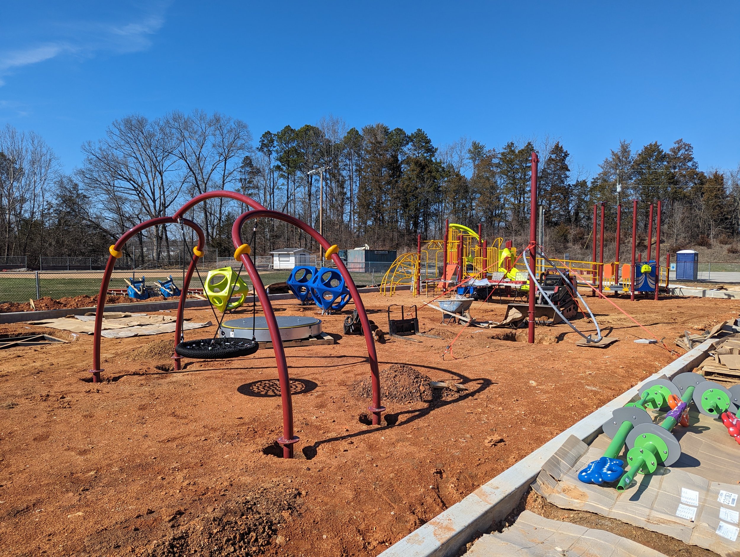 2/15/2024 - Playground equipment installation is approximately 50% complete.
