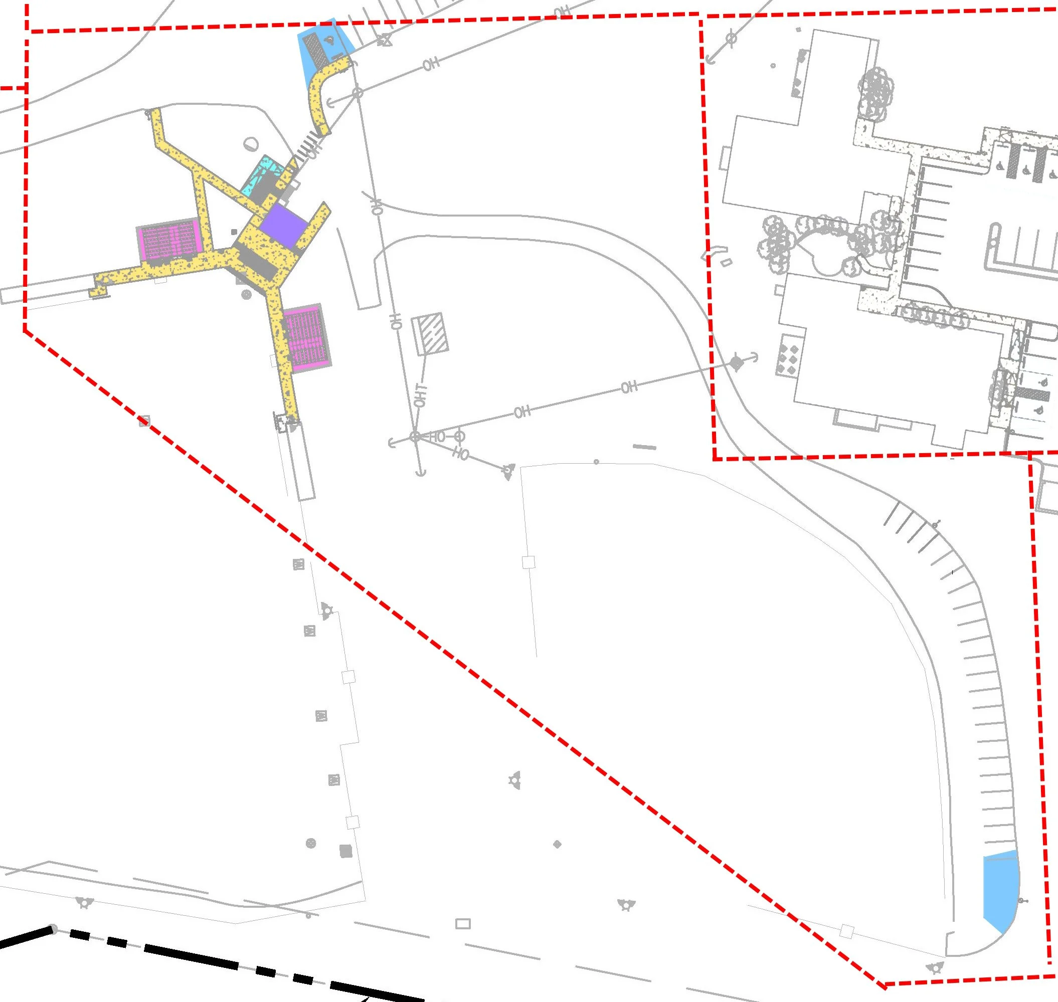 Site Plan with color coding detailing the various elements of the Phase 5 ADA Improvements at Carter Park.