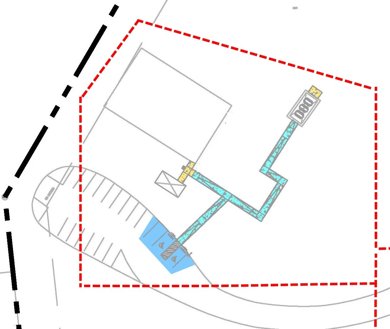 Site Plan with color coding detailing the various elements of the Phase 4 ADA Improvements at Carter Park.