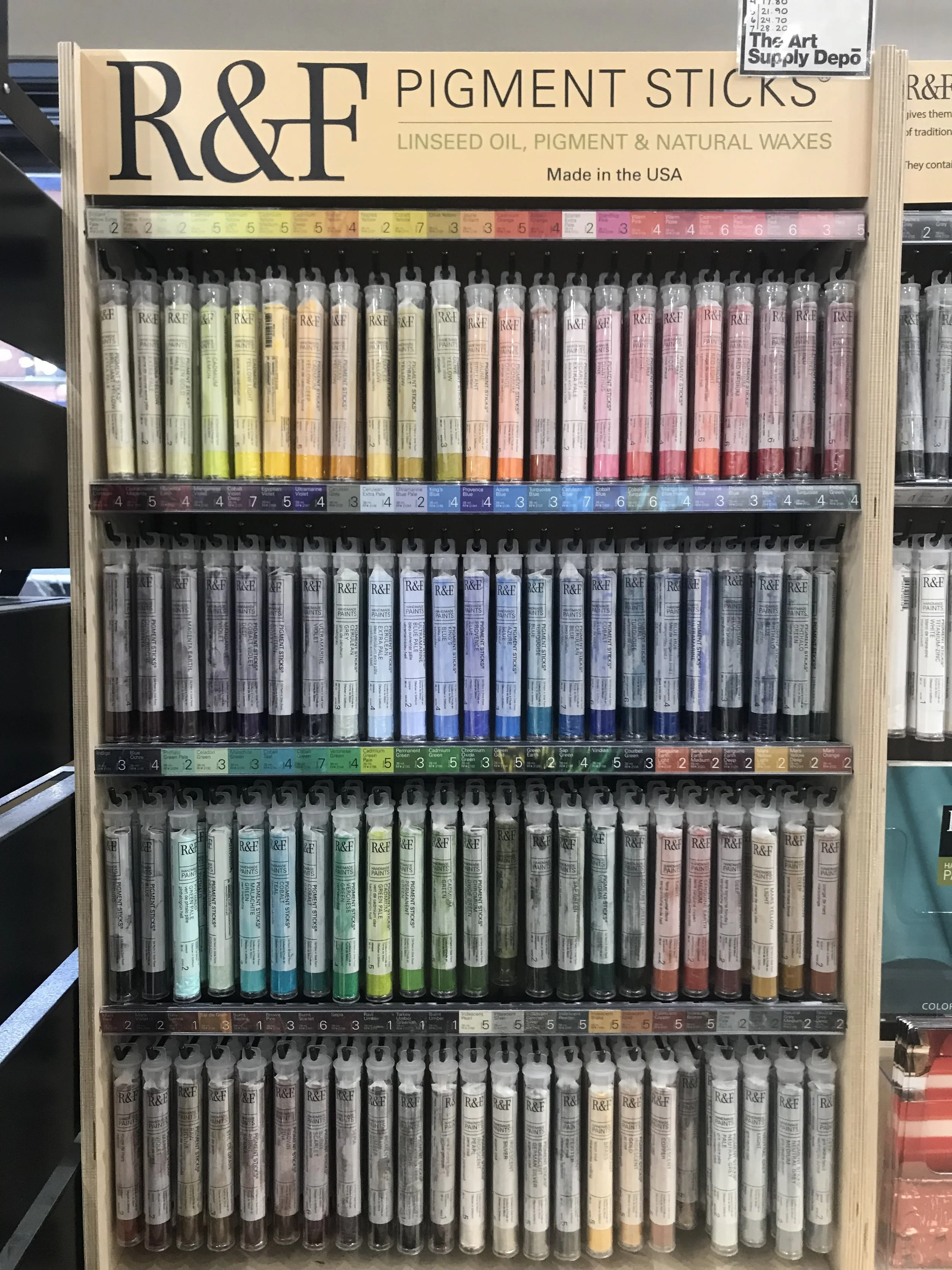 I was too busy oohing and ahhing and filling my cart to stop to document this perfection of an art supply store, but thankfully Elizabeth noticed my rapture with this particular find and took a picture of it.