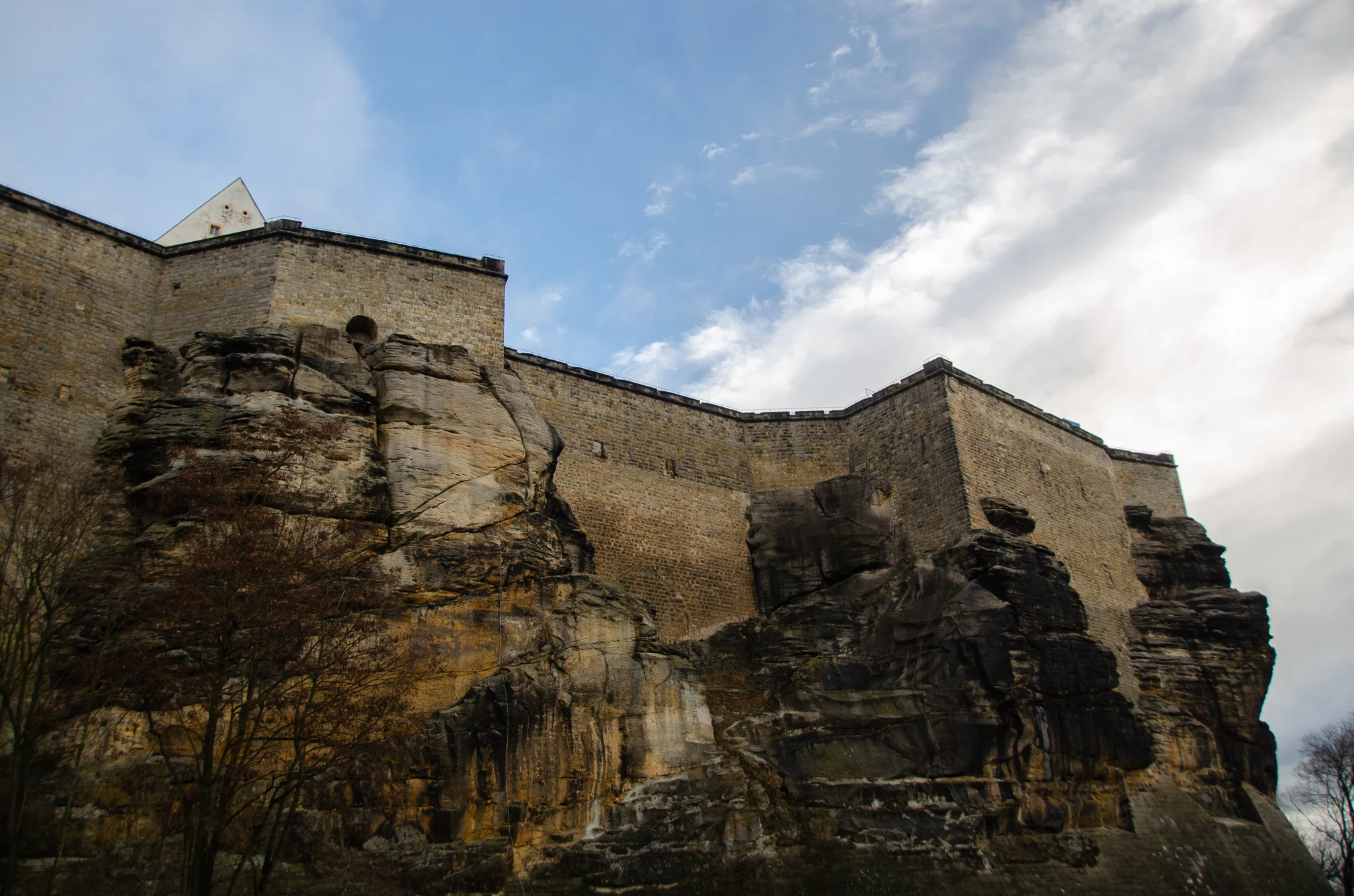Looking up at the fortress, on our ascent up from Königstein