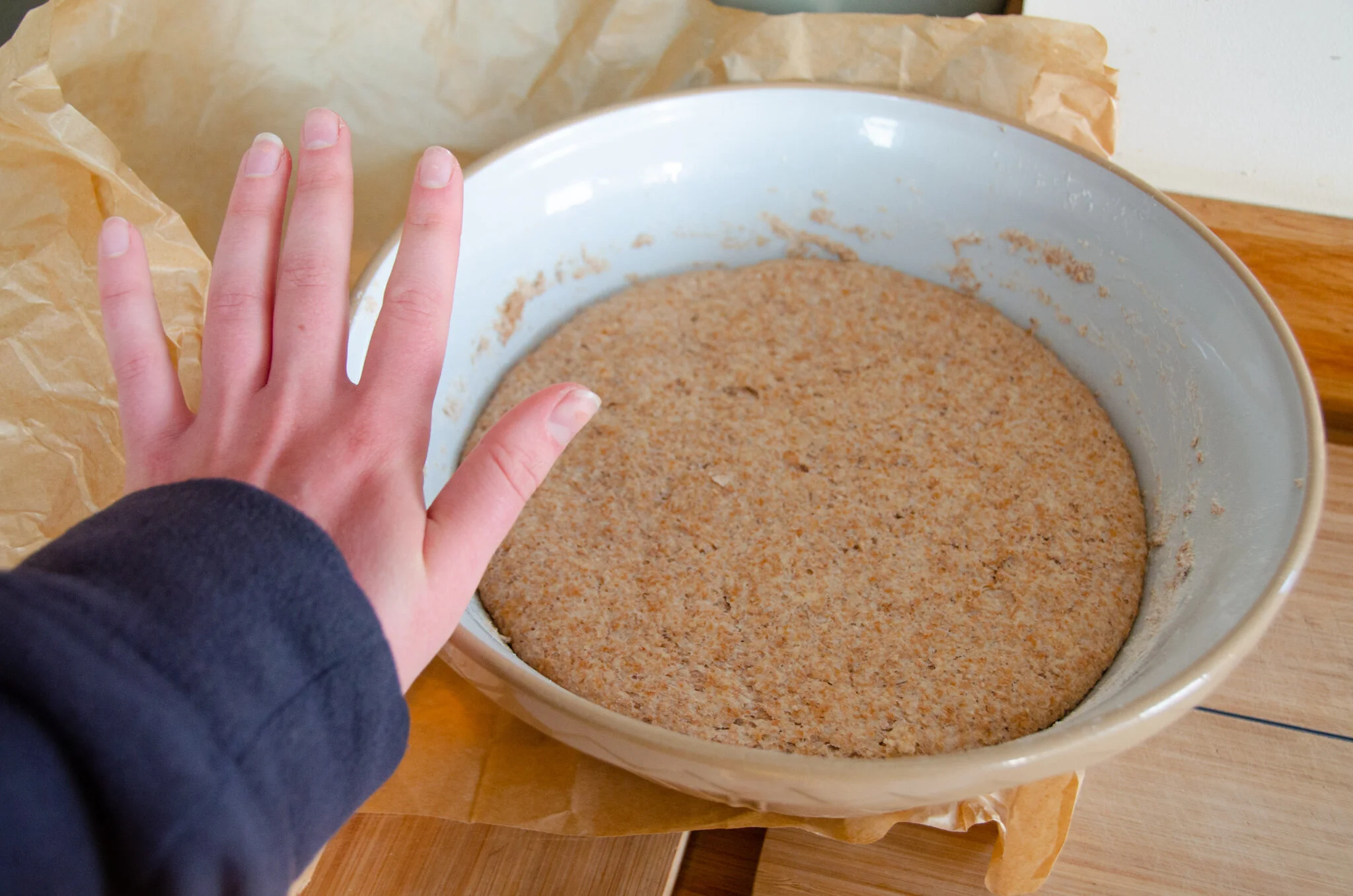 Baking pizza dough from scratch- after leaving this to prove in a warm oven, it doubled in size