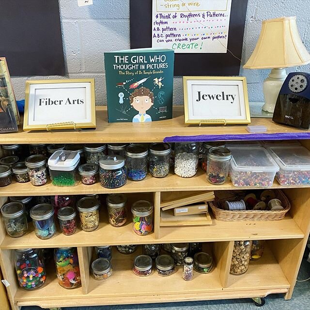 Feeling inspired by the possibilities of the Fiber Arts &amp; Jewelry Making space seen on a local school tour today. ✨✨ #reggioinspired #looseparts #fiberarts #jewelrymaking