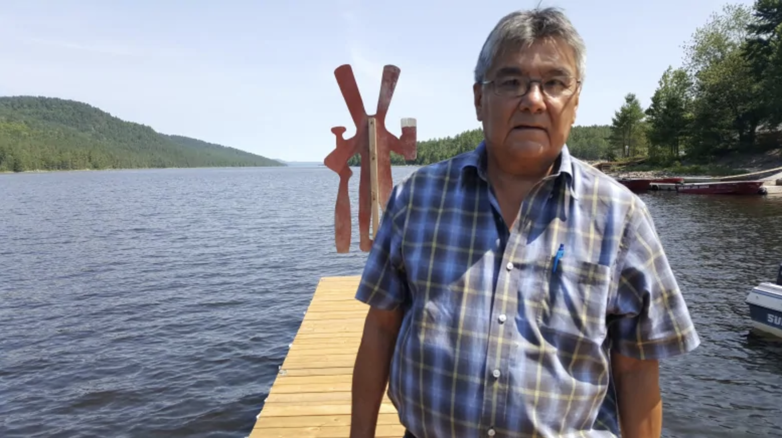 Harry St. Denis, the long-serving chief of Wolf Lake First Nation, said the land being used for the Zibi development is sacred, and that Wolf Lake First Nation were not adequately consulted before the project got underway. (photo by Kristin Nelson/CBC)