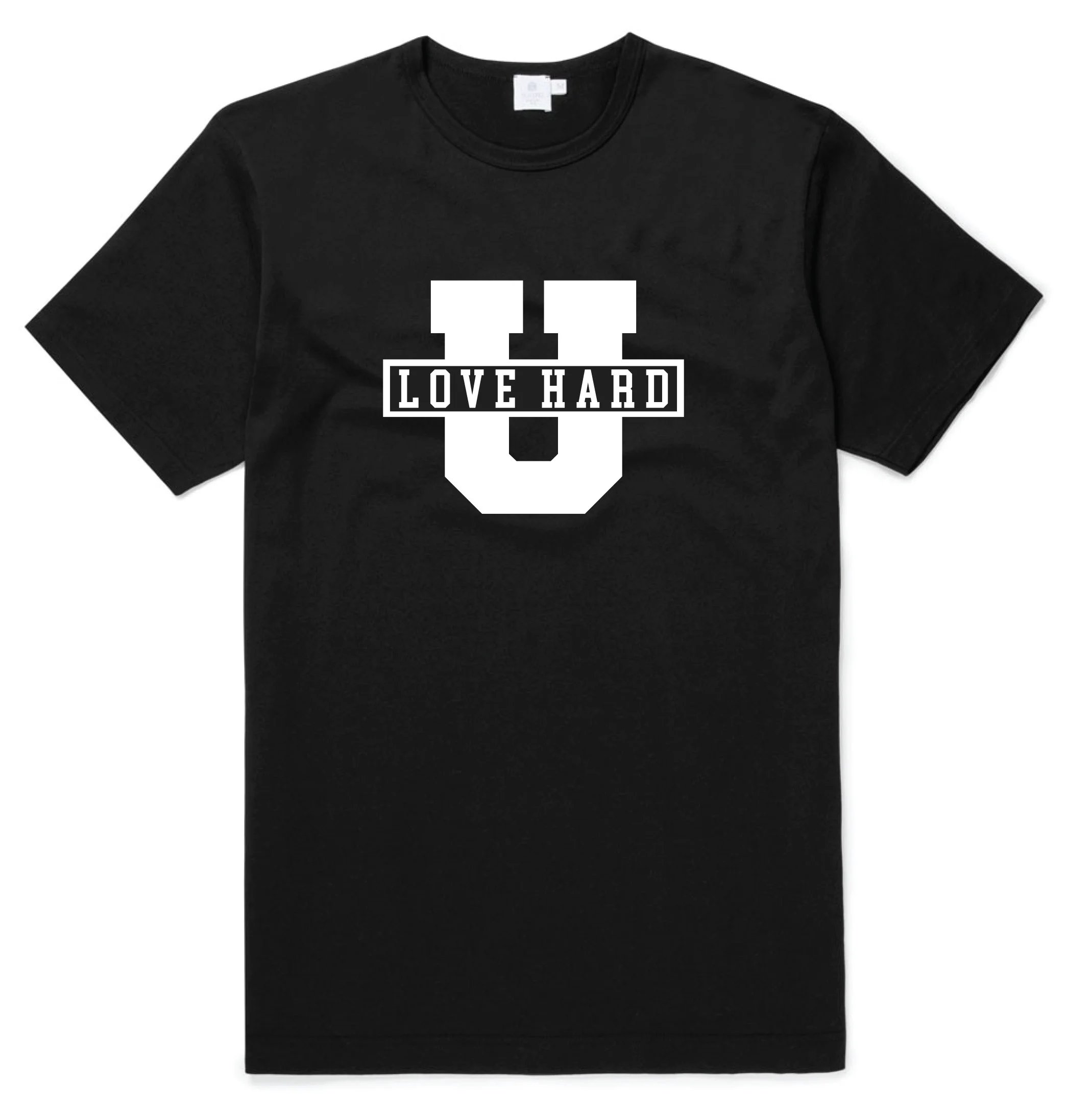 Love Hard U - black with white lettering shirt.jpg