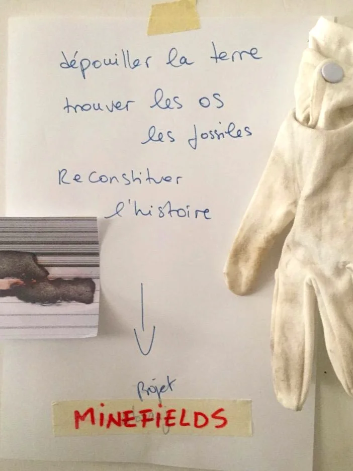 Intention: Early conceptualisation of the research project Minefields, by Rita Alaoui
